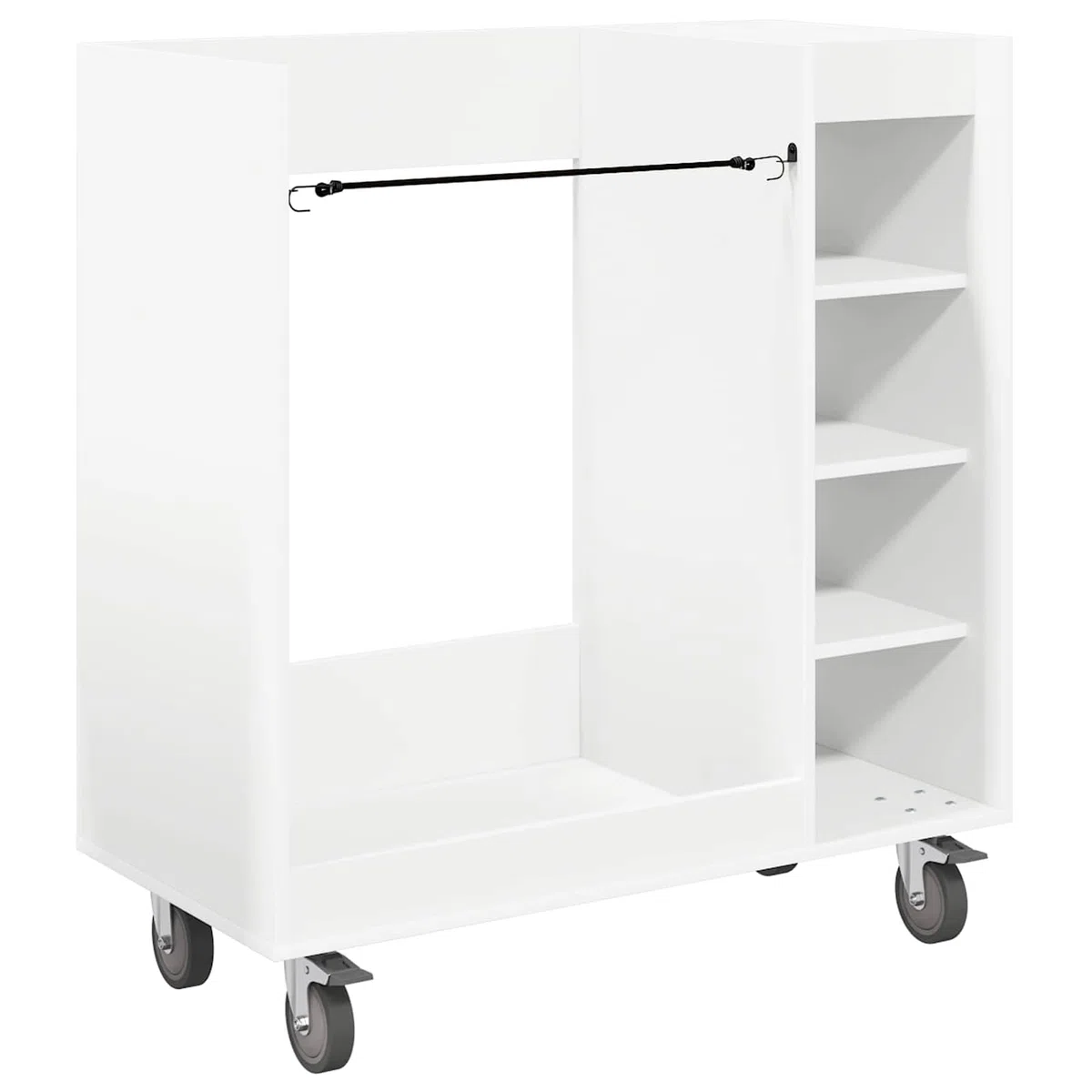 Gecheer Golf Schrank, Holz Schrank mit Rad 90 x 45 x 98 cm weiß, freistehende Regale, Metallrückwand, Stauraum für Garage, Haushalt, Golfzubehör