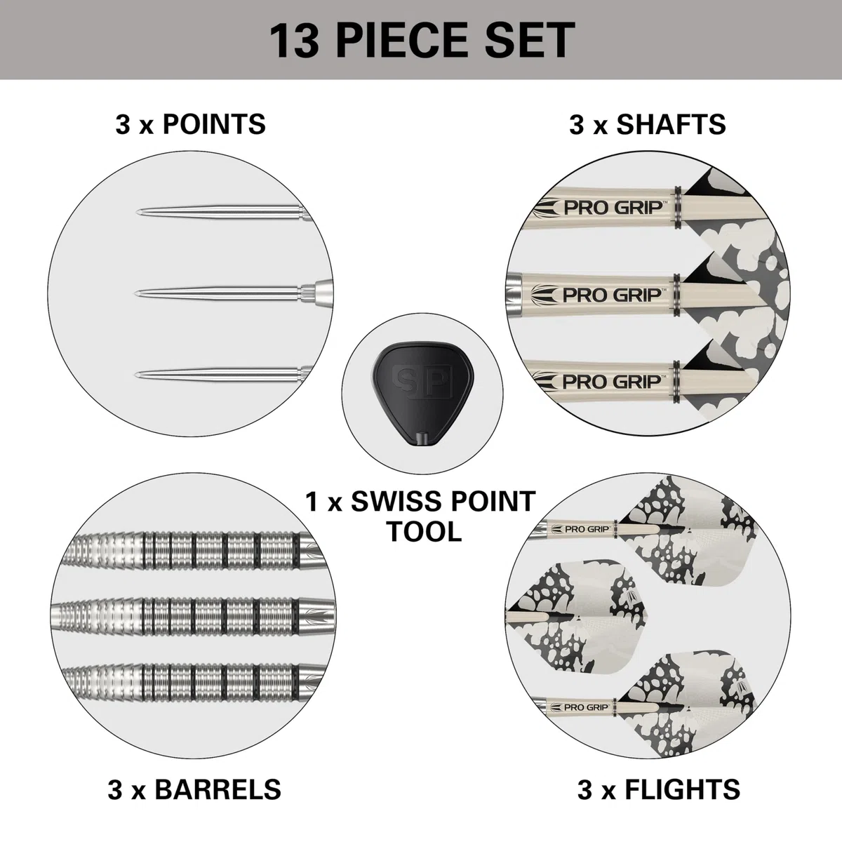 Target Darts EXO Edition 90% Wolfram Stahlspitze Darts Set – Stahlspitzen Dart Sets, Swiss Point Darts mit Pro Grip Schäfte und No.6 Flights, SP Werkzeug Inklusive | Professionelle Dart Sets