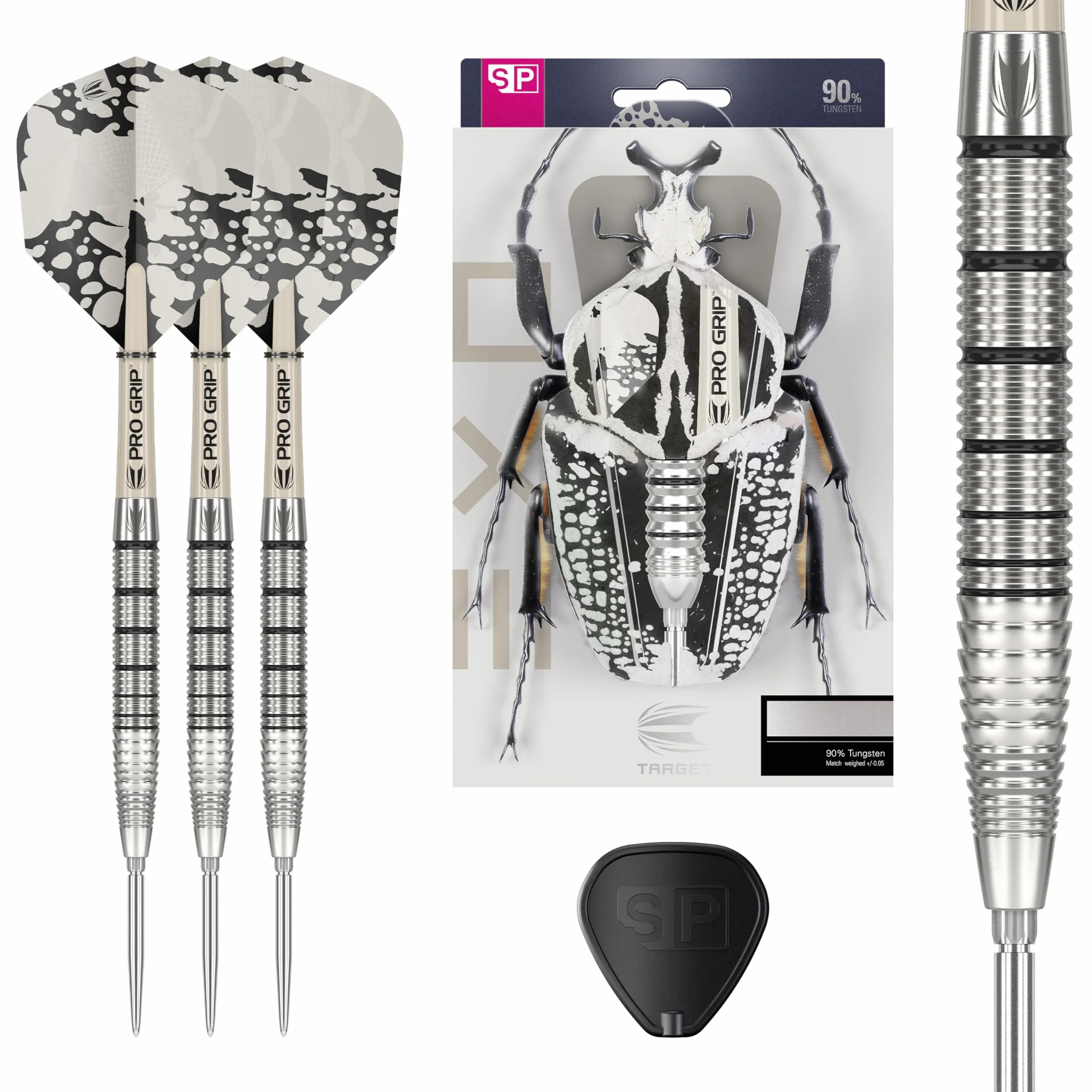 Target Darts EXO Edition 90% Wolfram Stahlspitze Darts Set – Stahlspitzen Dart Sets, Swiss Point Darts mit Pro Grip Schäfte und No.6 Flights, SP Werkzeug Inklusive | Professionelle Dart Sets