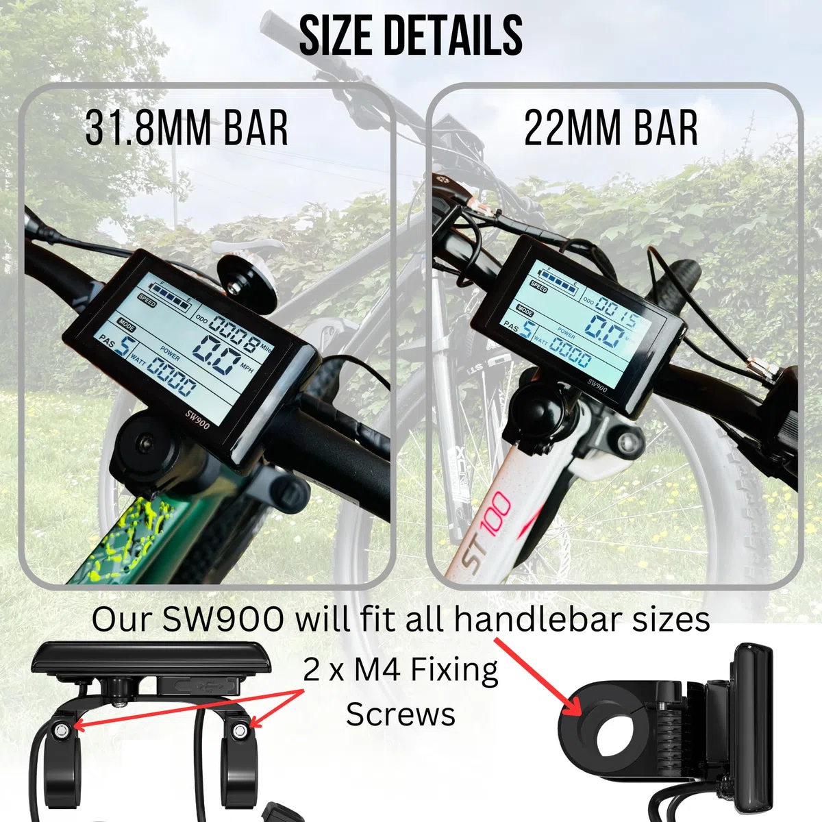 SW900 EBike Display, LED 5 Pin SW900 36V 48V 60V 72V Elektrofahrrad Bildschirm Panel Tacho Tachometer