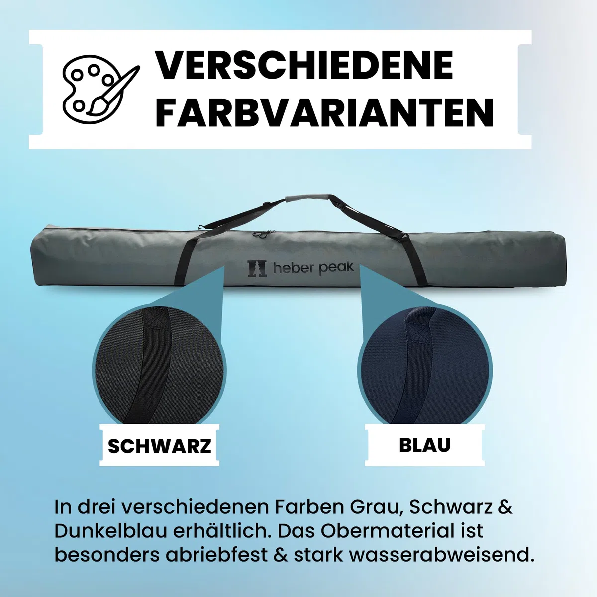 Skitasche wasserfest CedarHe. Ski Bag Basic – Skisack 200 cm für 1 Paar Ski & Stöcke – Skihülle robust & wetterfest, mit Zwei-Wege-Reißverschluss & gepolstertem Tragegriff