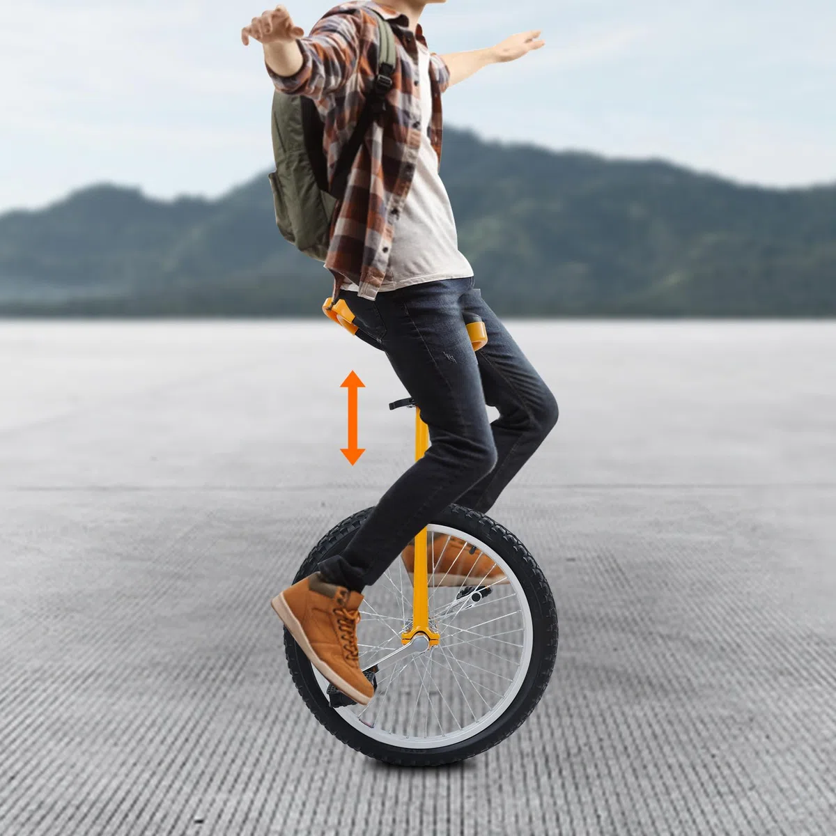 20 Zoll Unicycle Unisex Einrad Fahrrad mit Griffen, Laufrad Balance Training max.75kg Einradständer 78-90 cm Höhenverstellbar