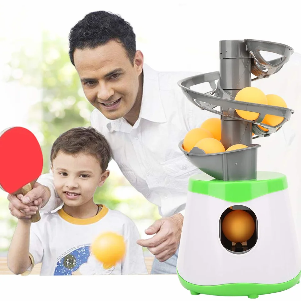 Ball Automatic Launcher, tragbar und langlebig, Tischtennistrainer mit ABS-Material und automatischer Kugelablage for Familienunterhaltung, Büroentspannung, Outdooraktivitäten