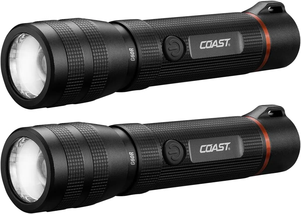 Coast 2 Stück G60R 1000 Lumen wasserdichte wiederaufladbare Taschenlampe