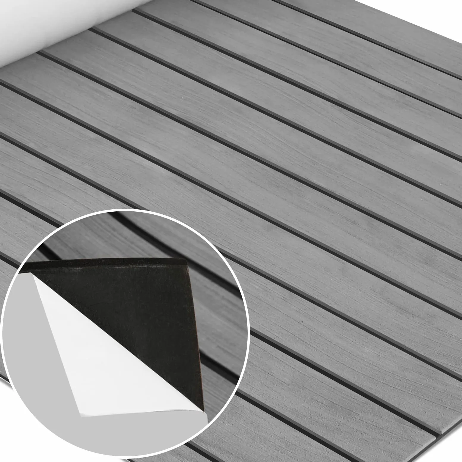 Bodenbelag Matte Eva Selbstklebend, Bootsbodenmatte in Teak-Optik, Zuschneidbarer Marine Deck Bodenbelag für Boot, Yacht, Surfbrett, Wohnmobil, Poolbereich