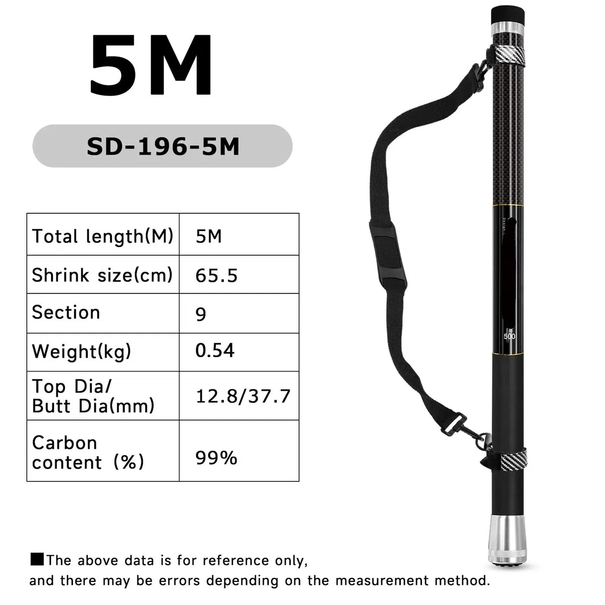 Teleskopische Kescherstange 5/6 m Teleskop Angeln Kescher Carbon Fiber Rod Tragbare Griff Angelgerät Ausrüstung Zubehör für Karpfen