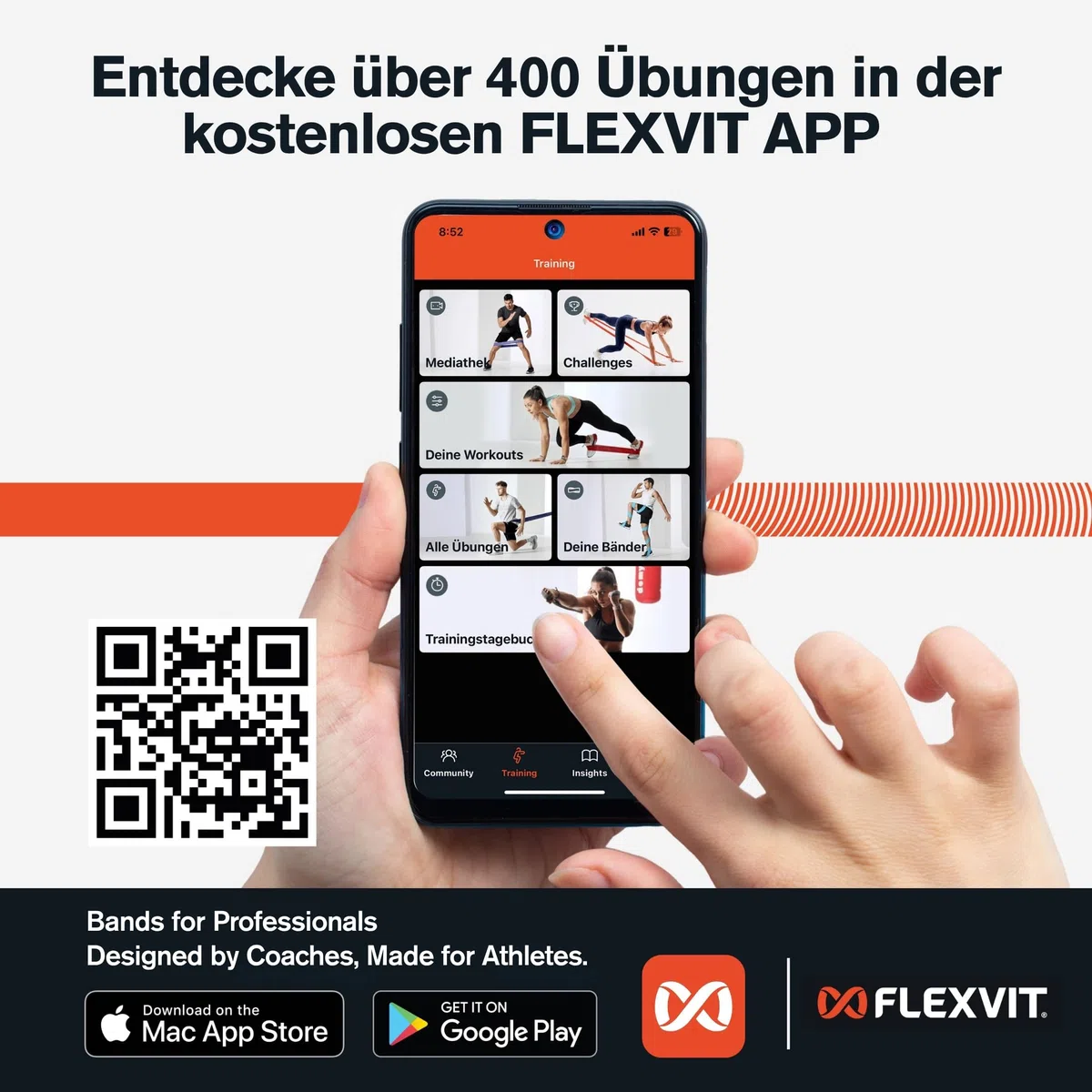 FLEXVIT Mini Youth 10er Set - Fitnessbänder für Kinder & Jugendliche | Widerstandsbänder für Schule, Verein, Teamsport, Krafttraining & Athletik | Hautfreundlich, reißfest & waschbar | Made in Germany