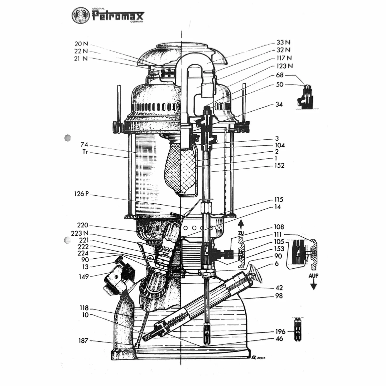 Petromax Reflektorschirme/Top-Reflektoren f?r Starklichtlampen (Messing, HK350/HK500)