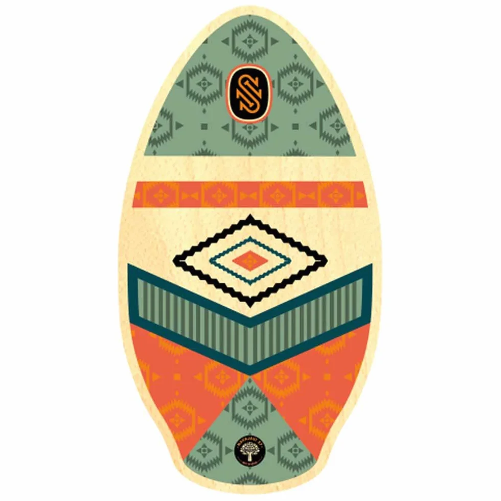 Skimboard SkimOne 37 95cm Navajaui Grün Orange Holz Wood