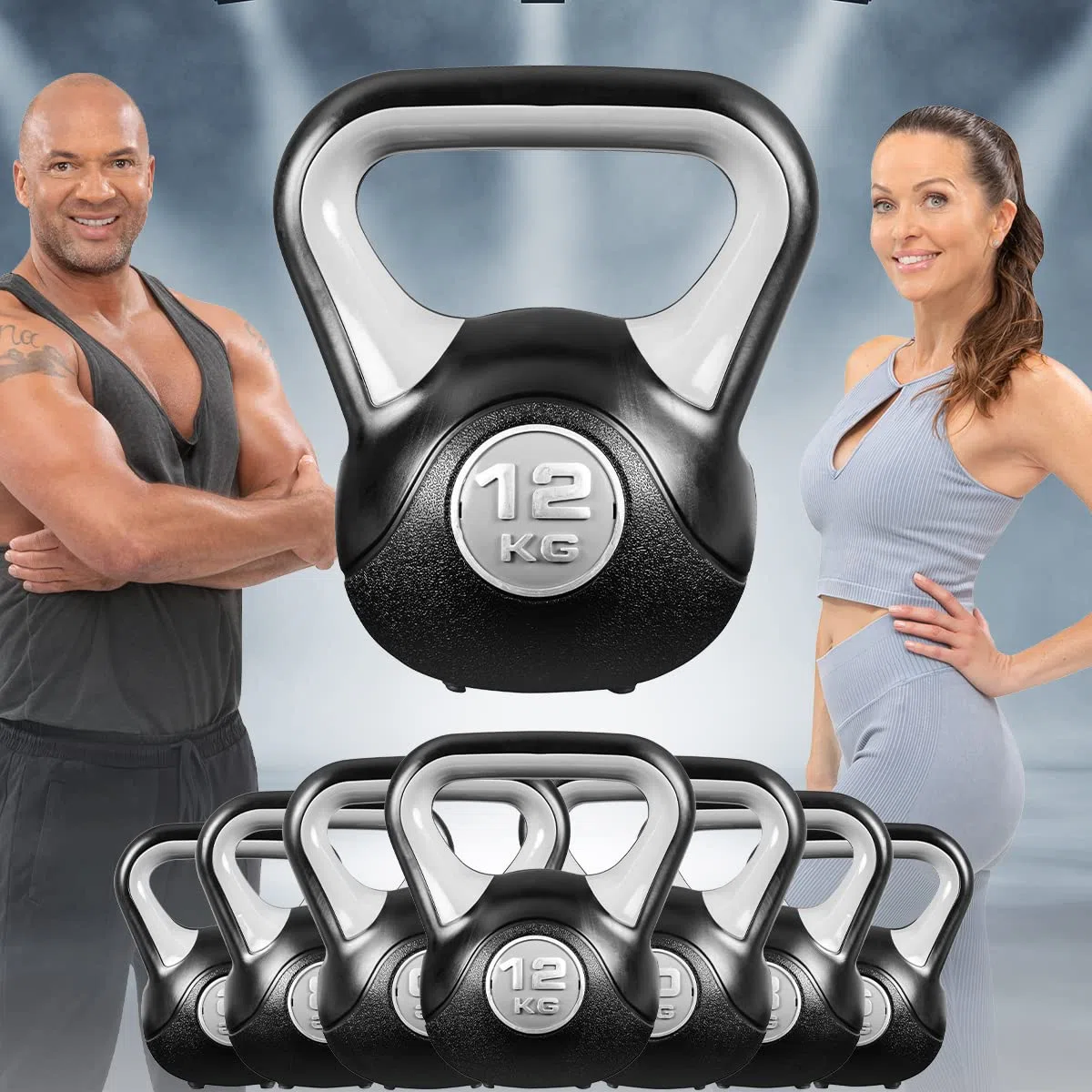 Miweba Sports Kettlebell KB200 | 4.0-12.0 Kg Gewichte - Kugelhantel - Kugelgewicht - Schwunghantel - Kettlebells - Hanteln - Hantel für Indoor & Outdoor - Krafttraining - Bodenschonend