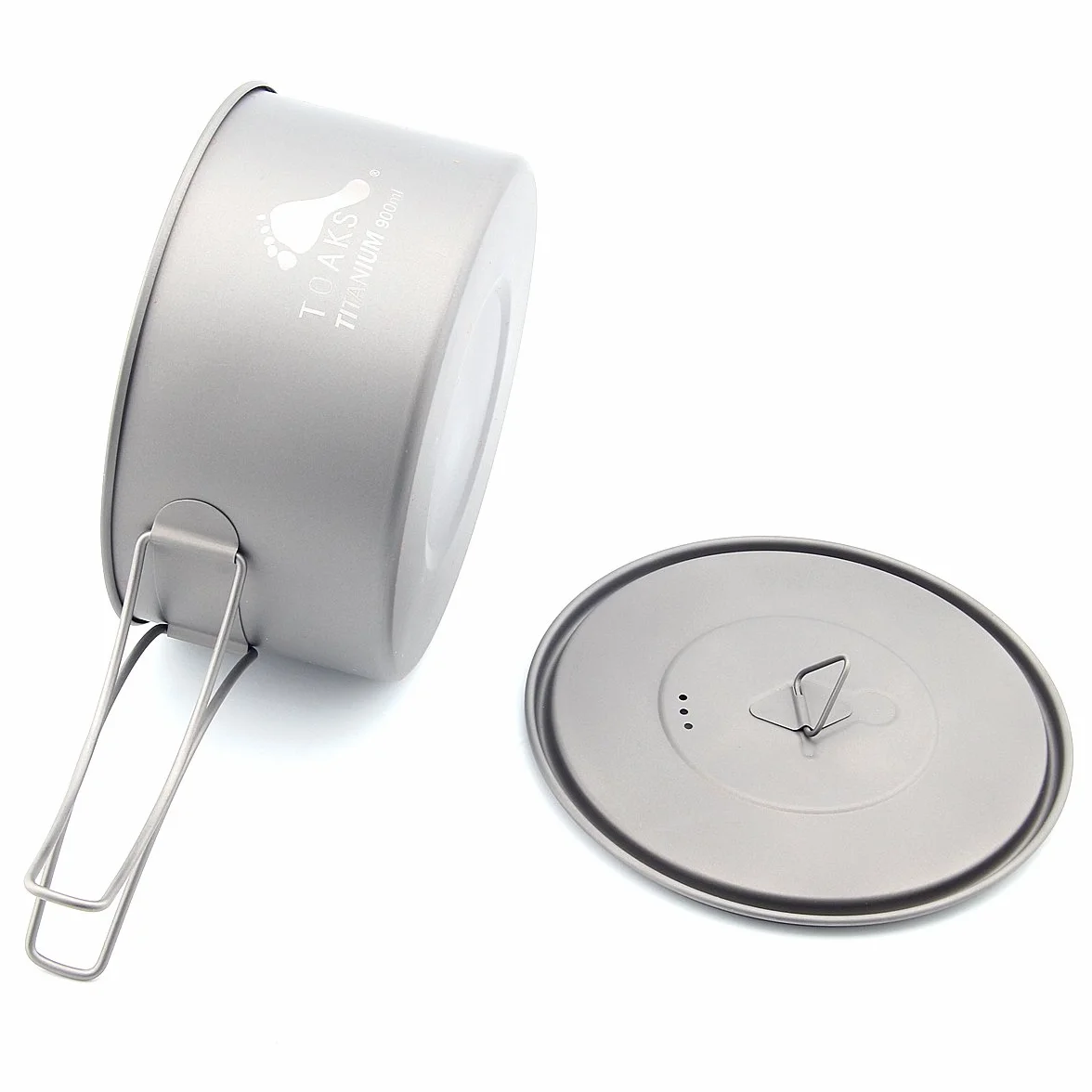 TOAKS Pure Titanium Cup Ultraleichter Outdoor-Becher mit Deckel und faltbarem Griff Camping Kochgeschirr