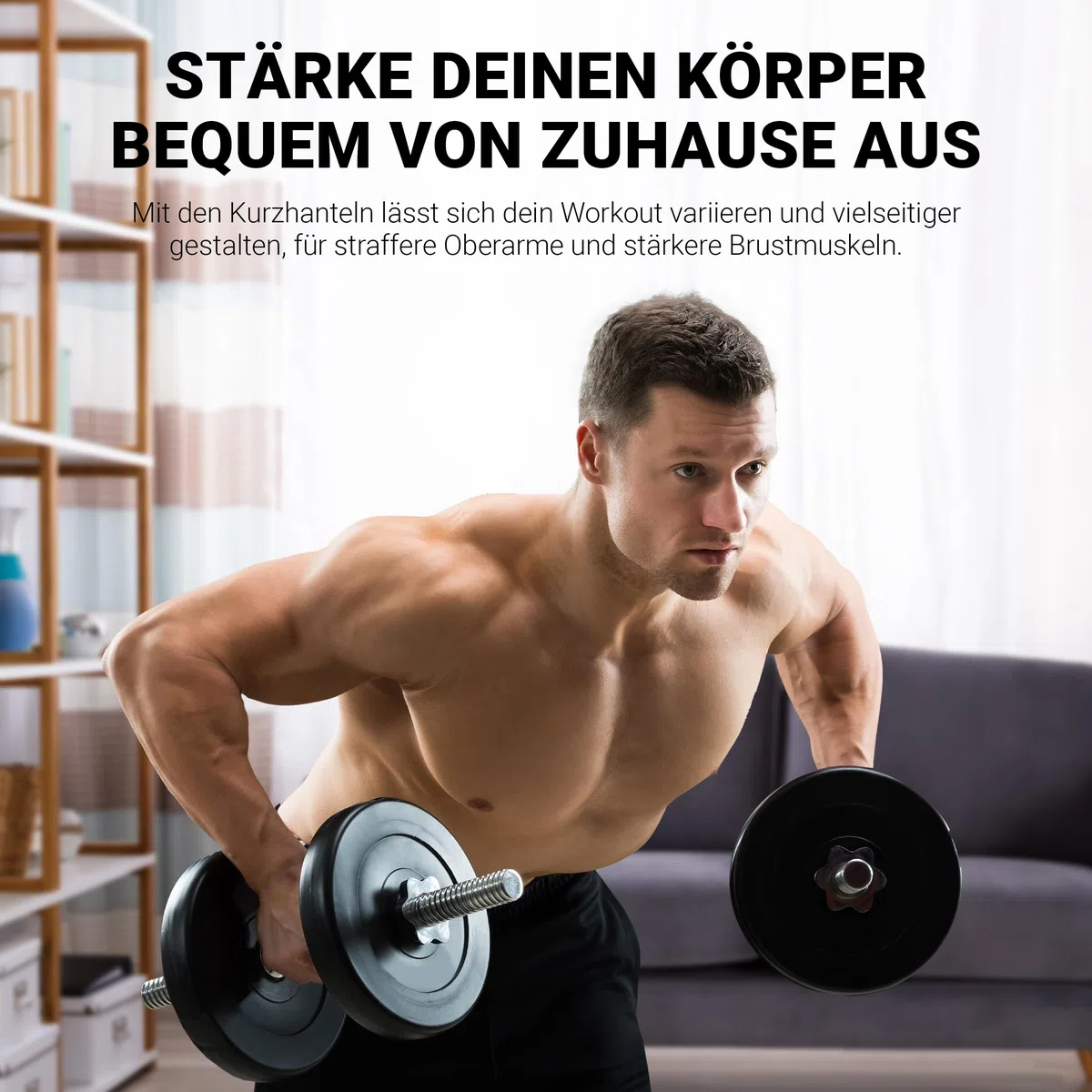 MSPORTS Hantelset Premium - Hantelstange + Hantelscheiben & Sternverschlüsse – verstellbare Langhantel/Kurzhantel Kombination für Home-Gym & Krafttraining