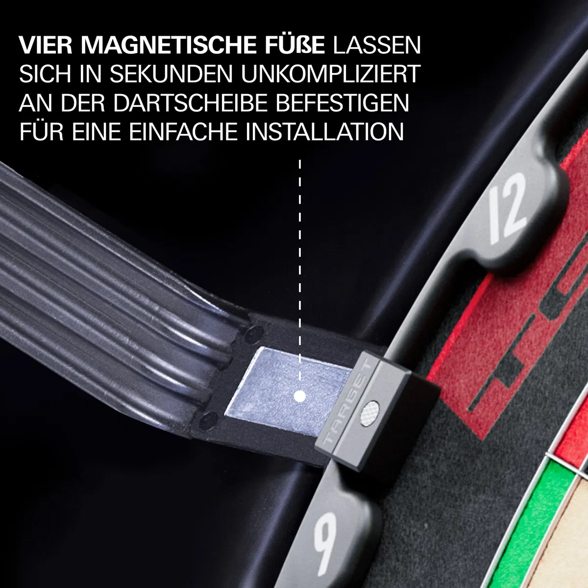 Target Darts Corona Vision Dartboard Lighting System, Schwarzer Rahmen | Weißes LED Dart Board Surround Ringlicht mit magnetischen Füßen | Schatten eliminierendes Dartboard Licht | Professionelle Dart