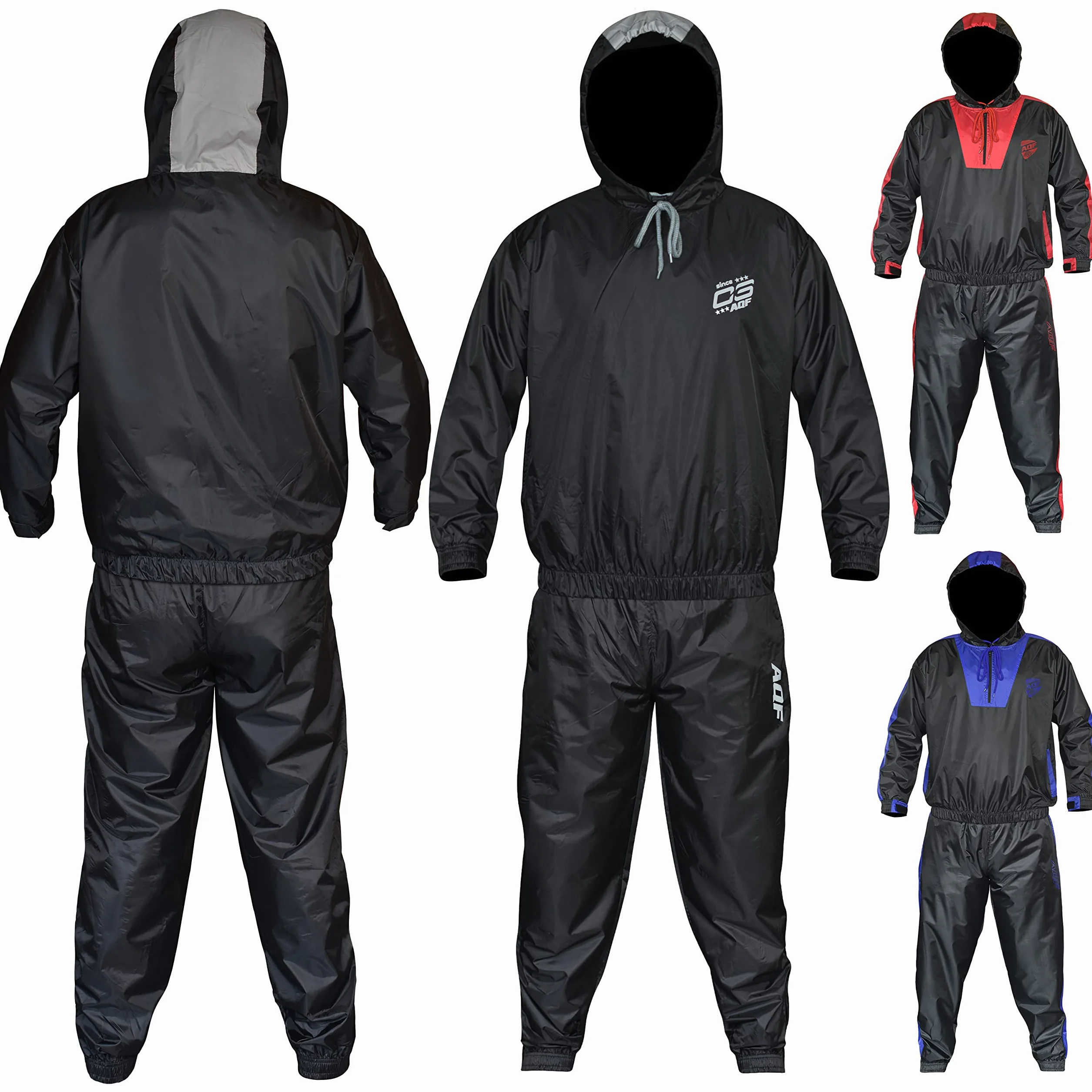 AQF Sauna Suits Schwitzanzug Fitness Trainingsanzug Gym Jogginganzug Jogginghose Herren Damen Abnehmen Anzug Hooded Sweat Suit (Kompletter Sauna-Anzug)