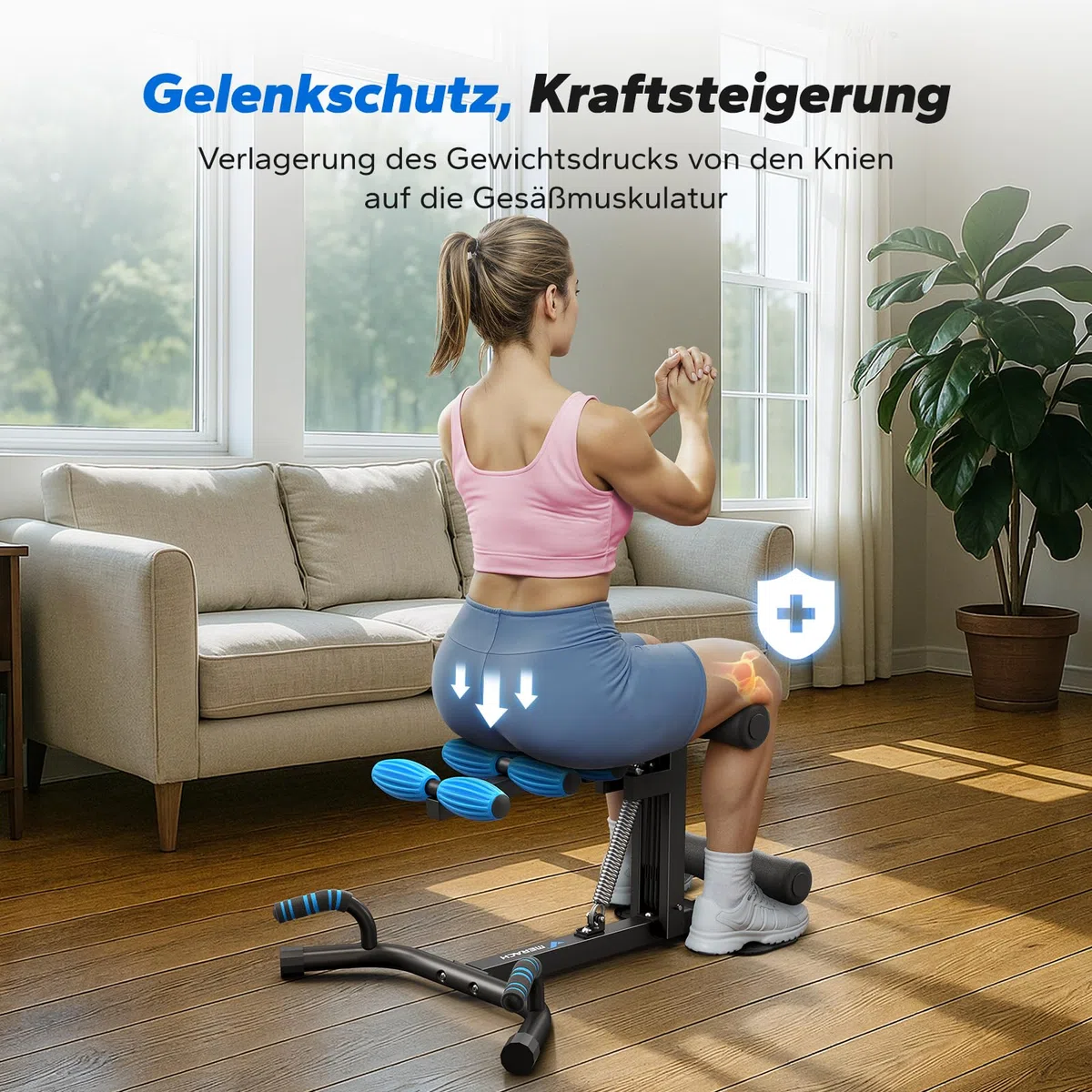 MERACH Kniebeugen Maschine, Deep Squat Machine mit 3 Stufen Widerstand & MAX 136 KG, Sicher & Einfach zu Bedienen, Kniebeugen Trainer für Fitness, Straffung, Rehabilitation, Krafttraining