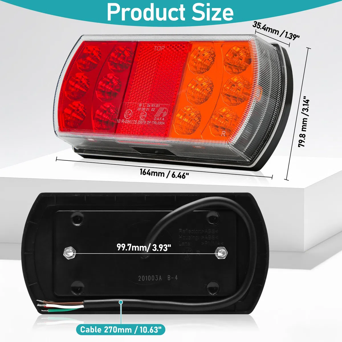 Rücklichter für Anhänger Led Anhängerbeleuchtung Set 12V 24V Anhänger Zubehör LKW Wohnwagen Rückleuchten Led mit Zulassung ECE IP67 Wasserdicht 4 Funktionen mit Reflektor & Bremslicht