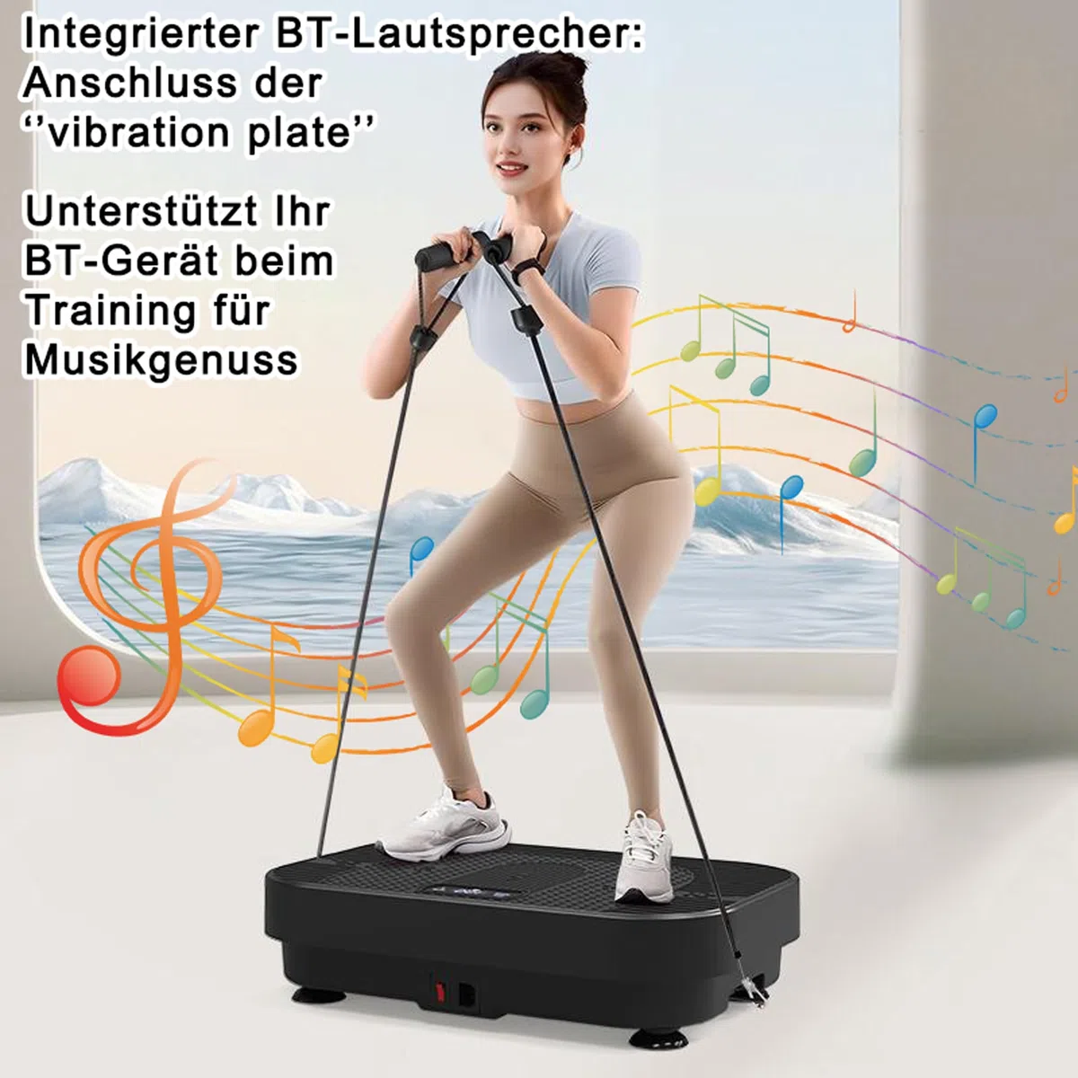 Vibrationsplatte mit BT-Musik Funktion, 1-199 Geschwindigkeitsstufen & 5 Trainingsprogramme, Schüttelplattform für Ganzkörpertraining & Muskelaufbau, Ideal für Heim-Fitnessstudio