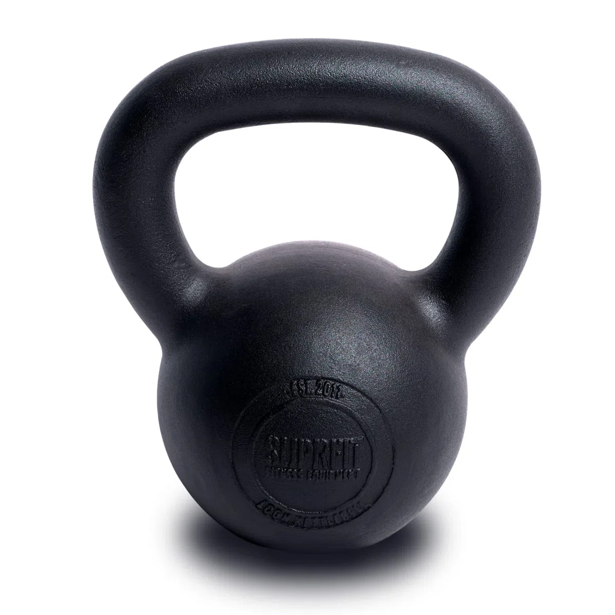 SUPRFIT Econ Kettlebells - Pulverbeschichtete Kugelhantel aus Gusseisen für Kraft- & Crosstraining - Ideal zum Reißen, Stoßen & Drücken, Perfekt als Kettlebell Set, Gewicht: 4-48kg, Schwarz lackiert