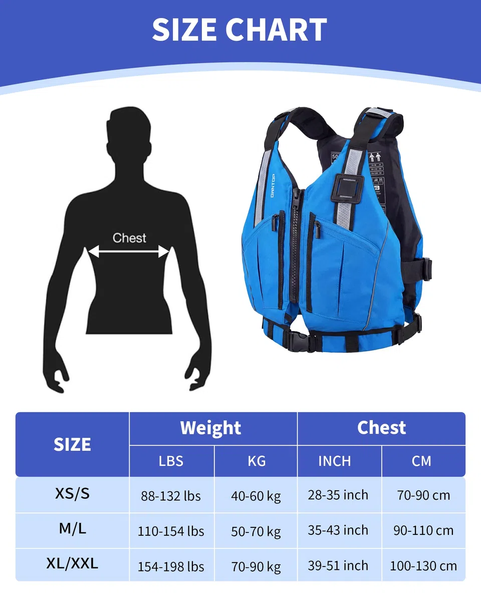 Owntop Schwimmweste für Erwachsene | Verstellbare Auftriebsweste mit großzügigen Taschen, Reflexstreifen & flexiblen Armausschnitten | Schwimmhilfe für Kajak, Angeln, Bootssport & Paddeln