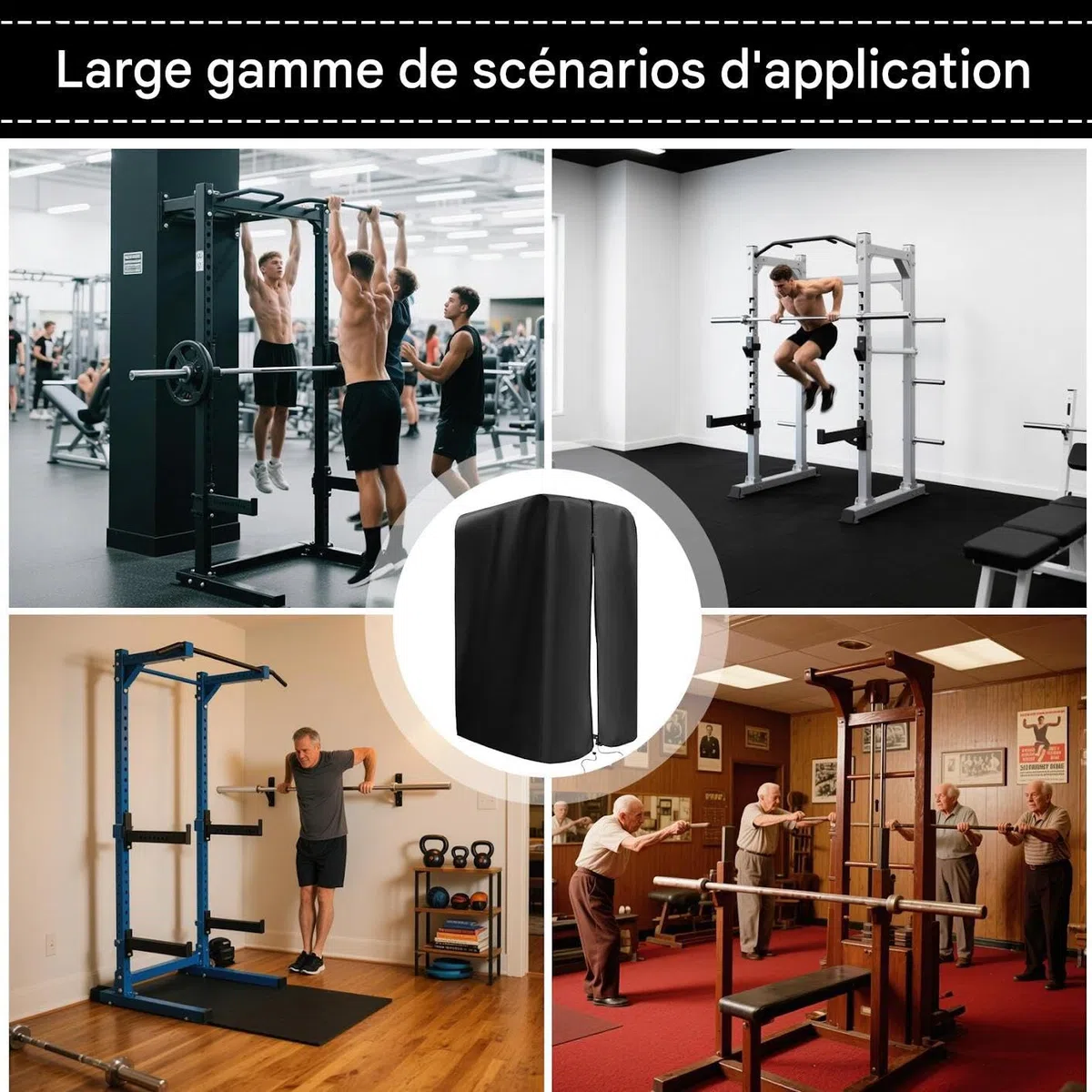 Abdeckung für Klimmzugstange und Dips | Staubschutzhülle für D-Station Training – Schutz für Fitnessgeräte im Innen- und Außenbereich, Wohnzimmer, Garage, Garten
