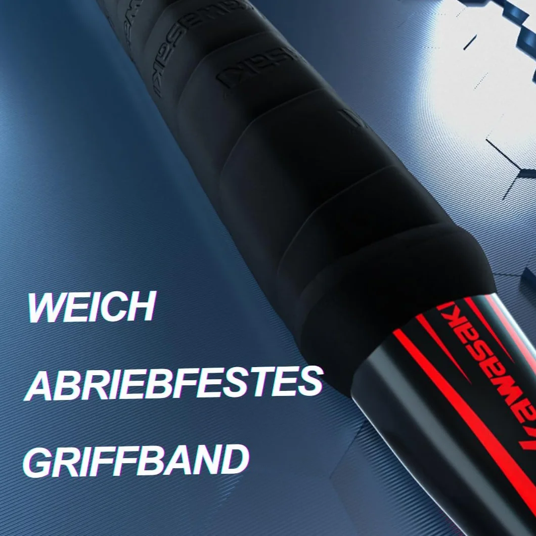 Kawasaki Badmintonschläger Graphit Badminton Set Profi Badminton schläger Leichtgewicht für Sport, Training und Unterhaltung mit 3 Federbälle, 2 Griffbänder & Schlägertasche