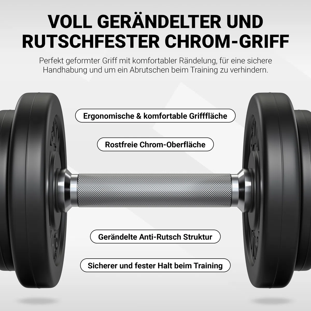 MSPORTS Hantelset Premium - Hantelstange + Hantelscheiben & Sternverschlüsse – verstellbare Langhantel/Kurzhantel Kombination für Home-Gym & Krafttraining