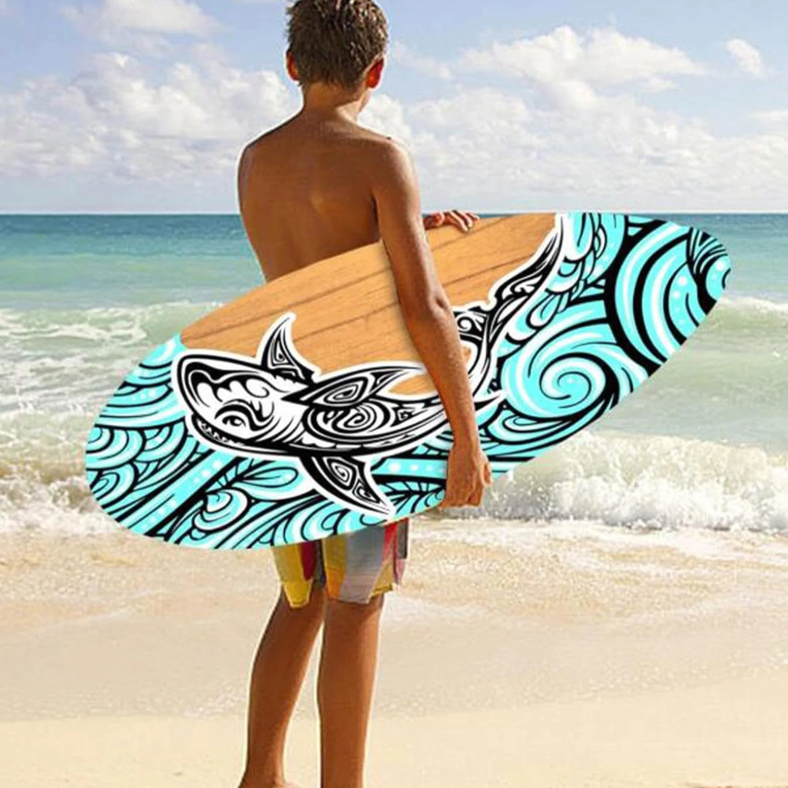Gralara Skimboards fürs Surfen, Skimboard Surfbrett Holz Wellenbrett, Strand Sandbrett Holz Skimboard, Skimboard Flachwasser Strandspielzeug für Anfänger Jungen Mädchen Universal Kinder Teens