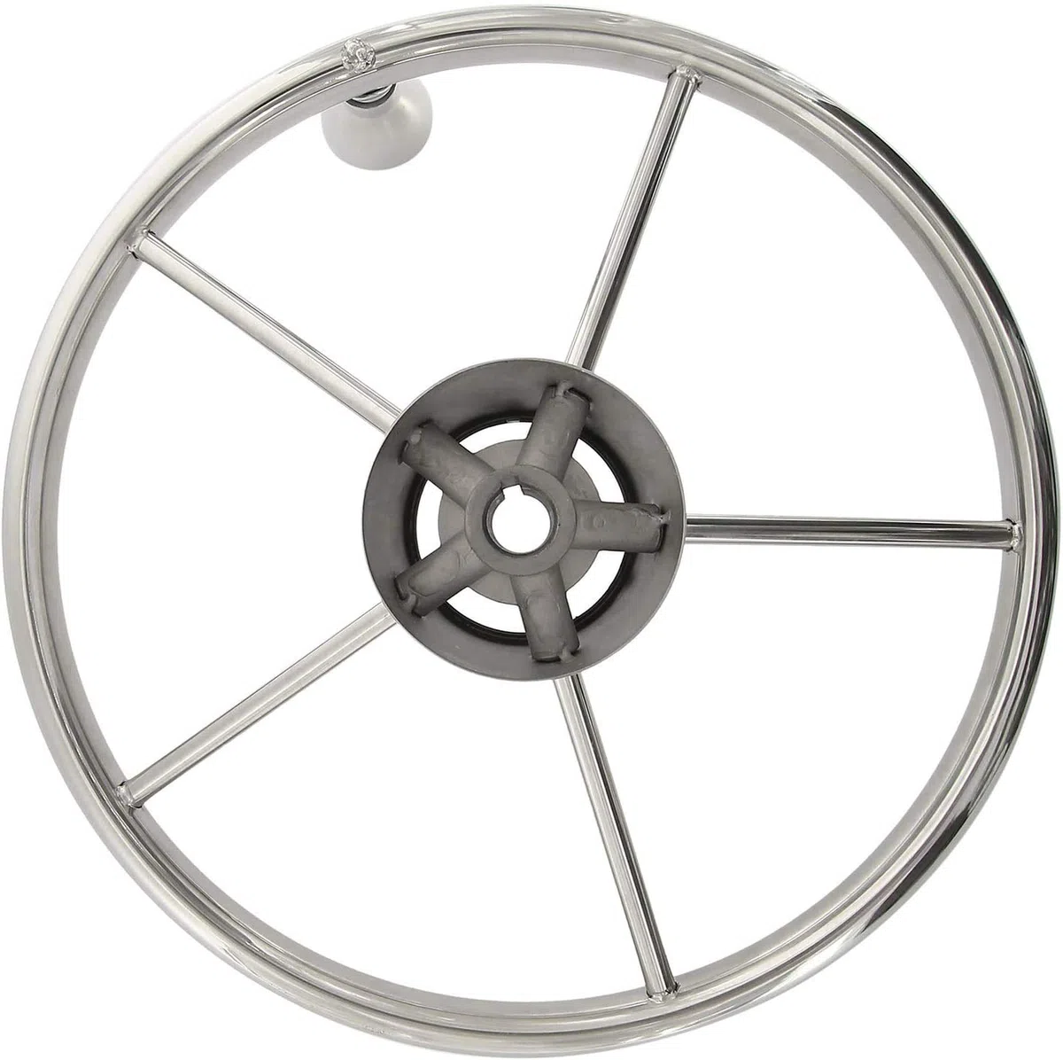 FreeTec 5 Speichen 13-1/2 Zoll Edelstahl Lenkrad Bootslenkrad Steuerrad Boot Schiff Yacht mit Knopf 9310SRF1