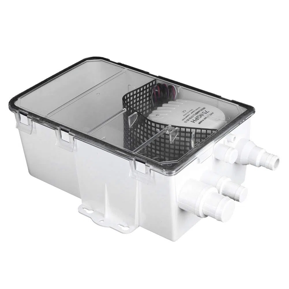 Duschwannenpumpensystem Abflusskit-System System mit mehreren Anschlüssen Einlassboot RV Bilge 12V 750GPH duschpumpen duschwannenpumpensystem