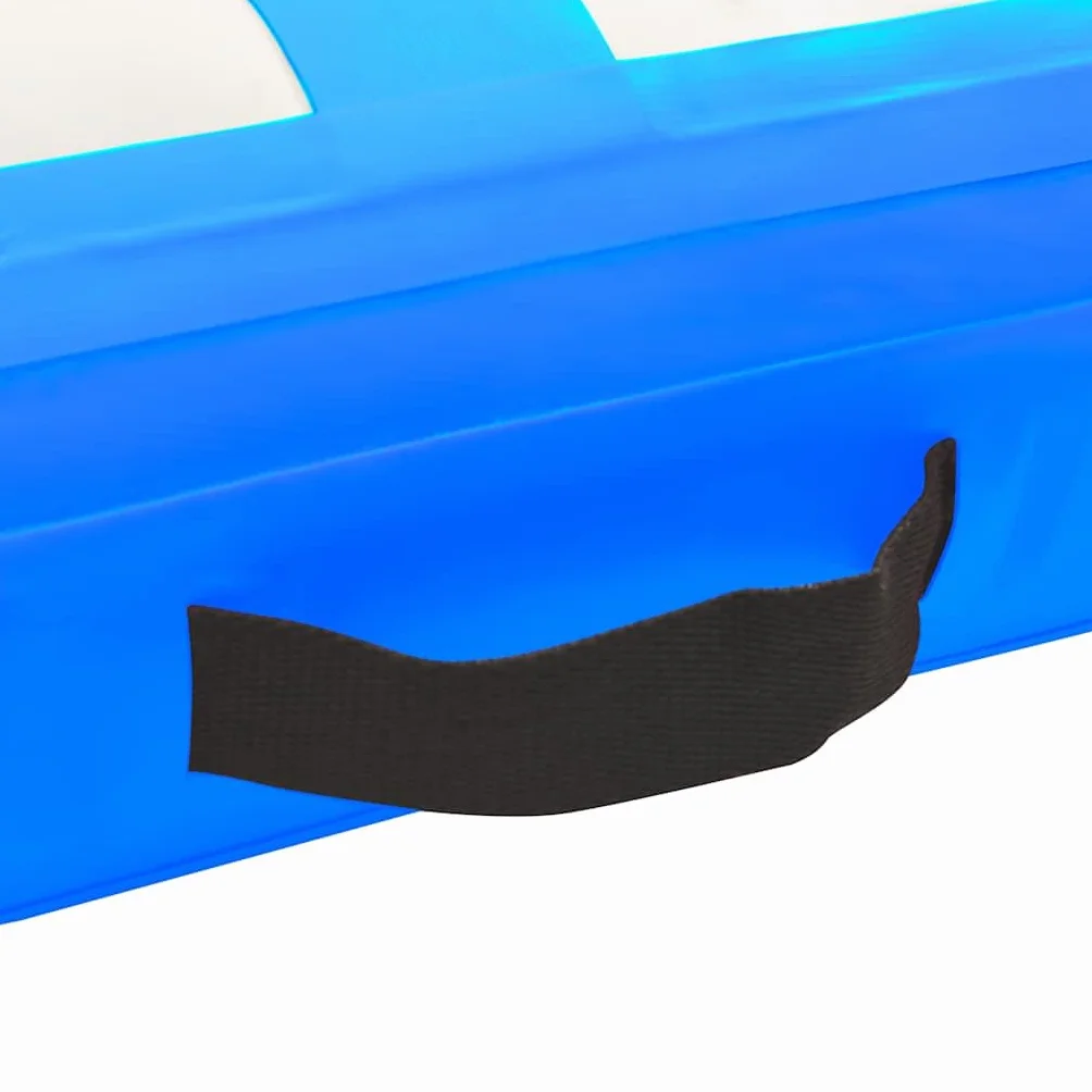 Aufblasbare Gymnastikmatte 500x100x15 cm mit Pumpe - Luftmatte für Turnen, Yoga, Kickboxen, Fitnessmatte Blau