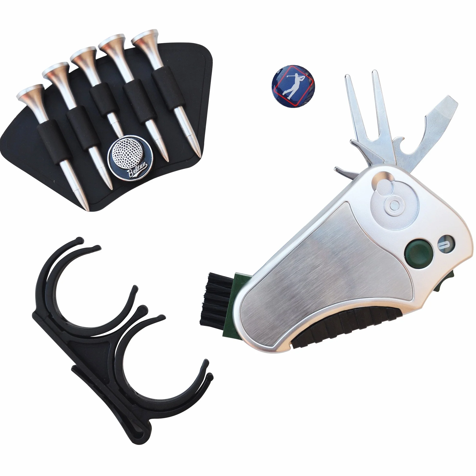 Golfer 's Best Golf Geschenk Set: Werkzeug Reparatur - Stroke Zähler, Pitchgabel, Klampe Spanner, Club Groove Cleaner Gürtel Teehalter Tees Gürtel Ballhalter - Geschenkidee für Männer