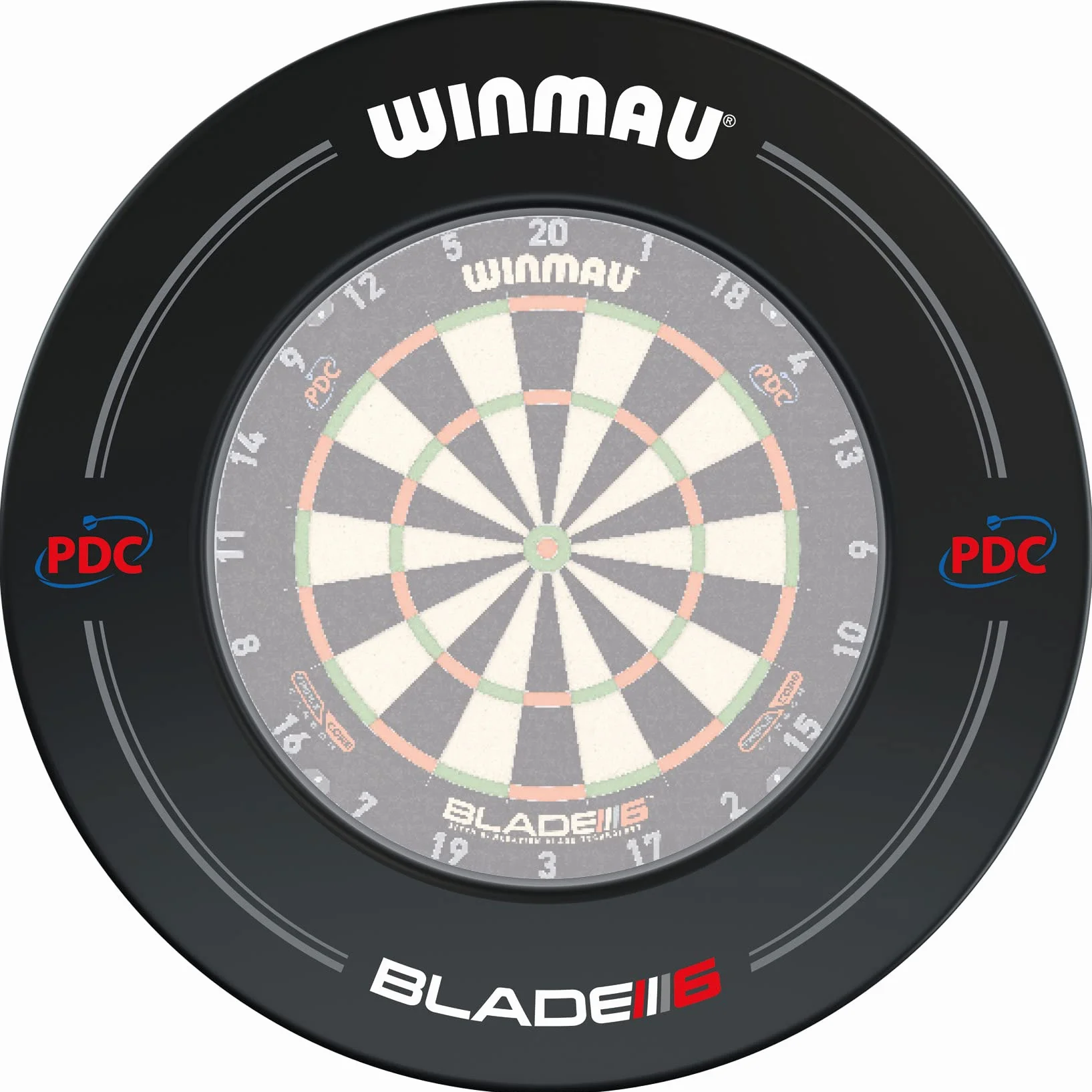 WINMAU PDC Dartboard Surround - offizielles PDC Design, robuster Schutzring/Wandprotektor für Dartscheibe, langlebiges Dart Surround Zubehör/Backboard, mehrere Designs & Farben für Einsteiger & Profis