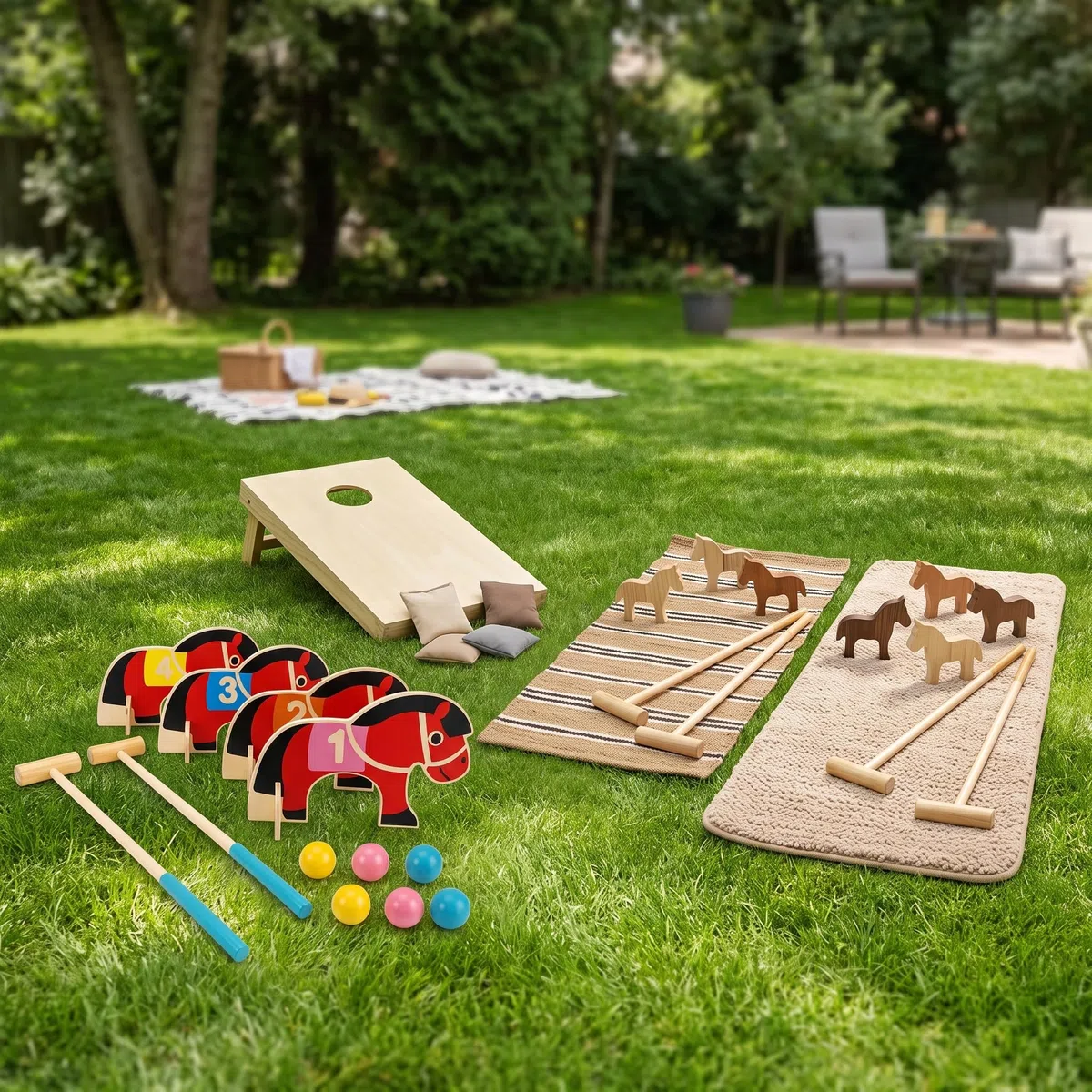 Spielzeug Rasenspiele Set – Outdoor Wurfspiel für Garten und