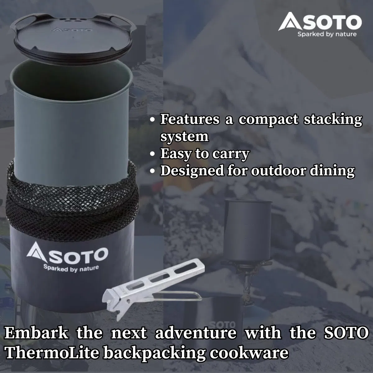 SOTO Thermolite Grau - Stabiler robuster Aluminium Topf, 750ml, Größe 750 ml - Farbe Grey