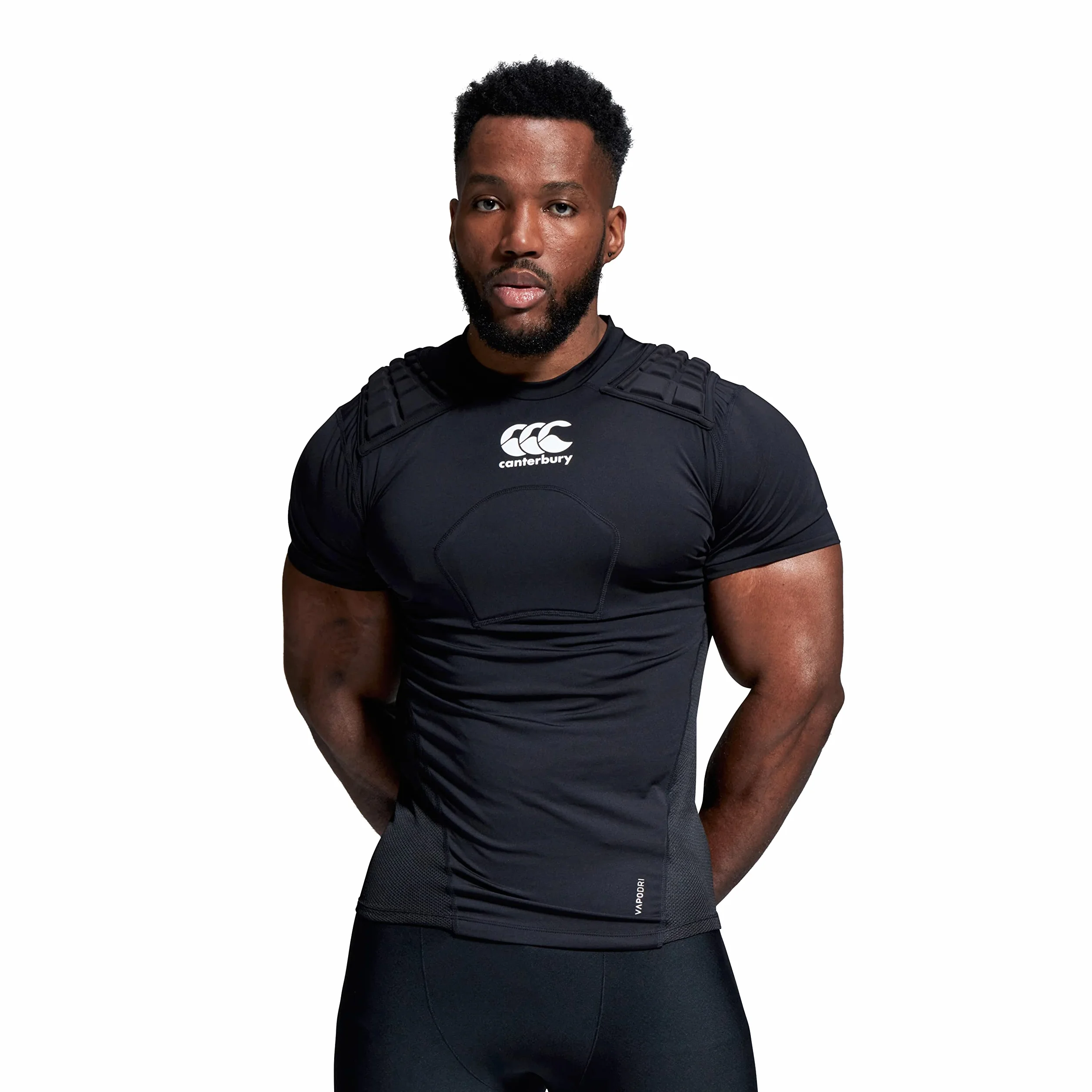 Canterbury Unisex CCC Rugby Schutzweste, Schwarz/Weiß/Silber, L UK