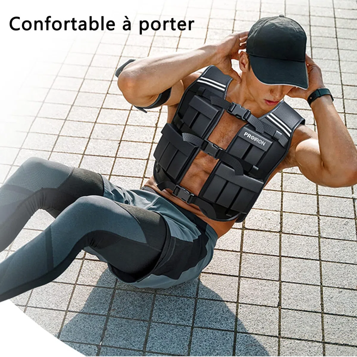 PROIRON Verstellbare Gewichtsweste 10/20kg mit Reflektierenden Streifen für Laufen/Krafttraining/Workout/Jogging und Home Gym.