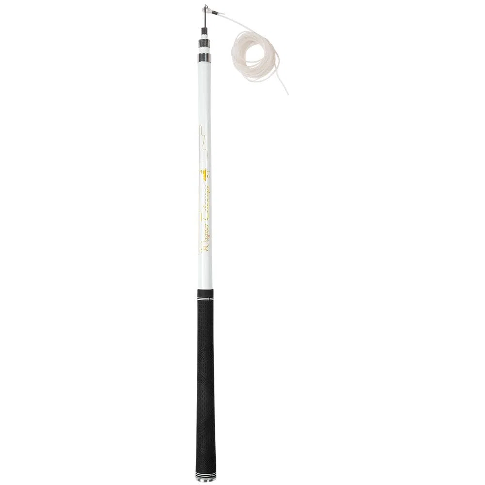 ORIGINAL Wagner Teleskop Longierpeitsche I länger und Leichter als bei Anderen Herstellern I Insgesamt 7m lang I 3m Stab + 4m Schlag I nur 180gr. leicht I nur bei Uns: alle Segmente austauschbar I