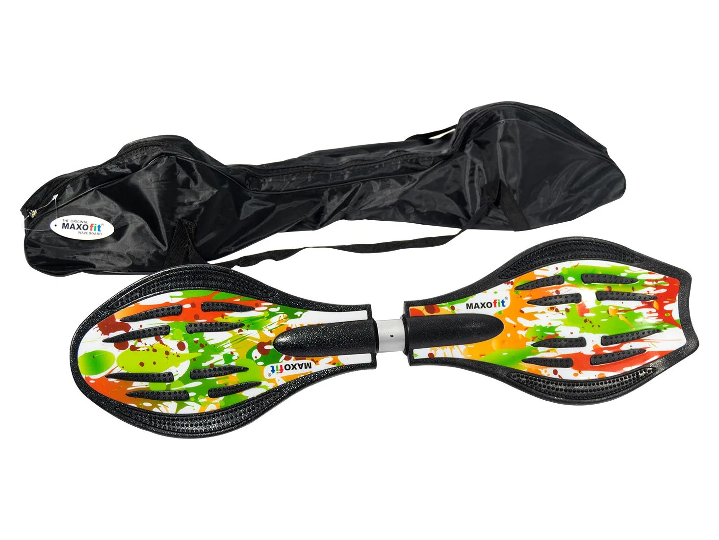 MAXOfit Waveboard Pro Close Mini | Bis 129 kg | Mit LED Leuchtrollen, Tasche und Zubehör für Kinder