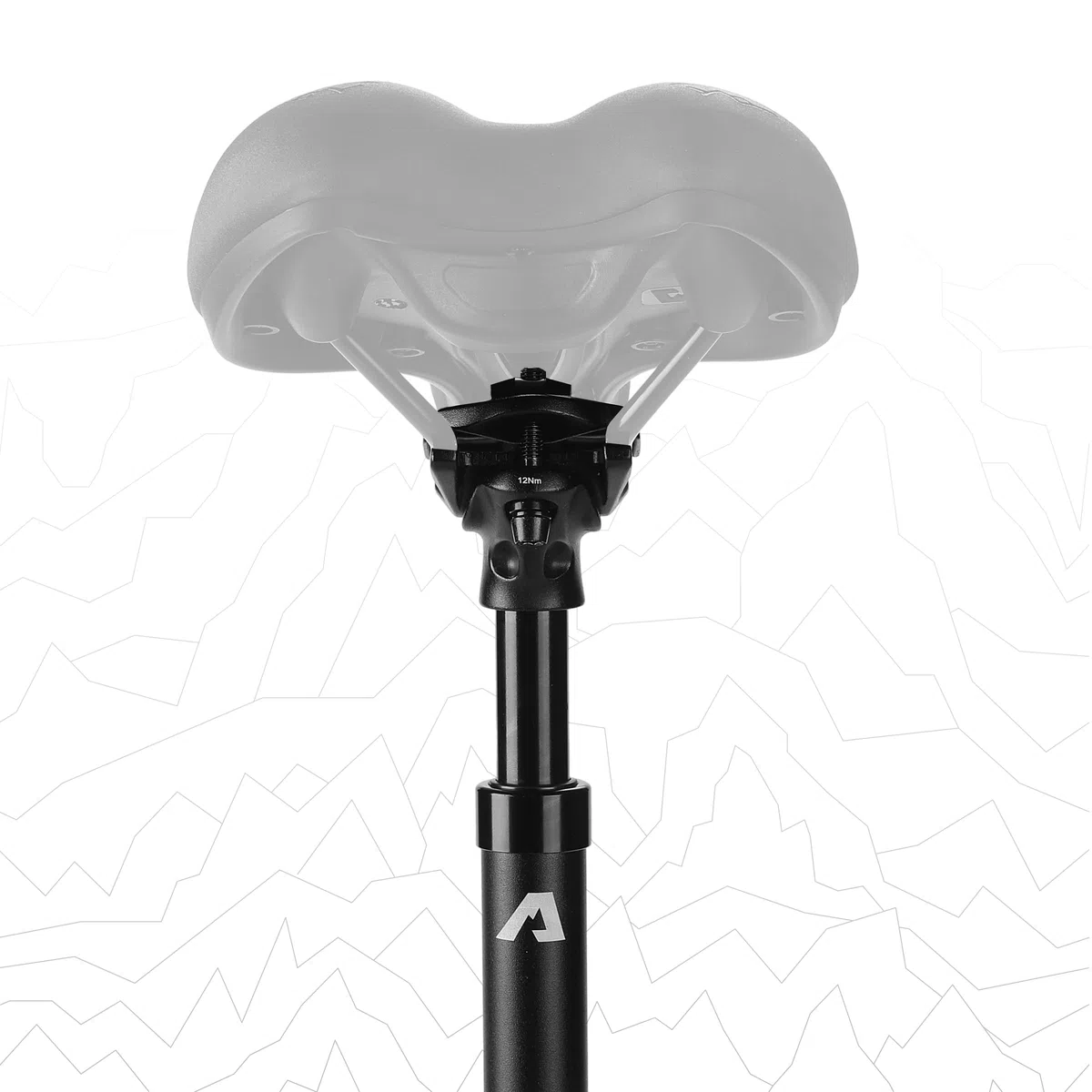 Alpensattel Gefederte Sattelstütze, 6061 Aluminium, 350mm, 27,2mm Durchmesser, 45mm Federweg, 500g, für MTB, E-Bike, Trekking, Gravel, Rennrad