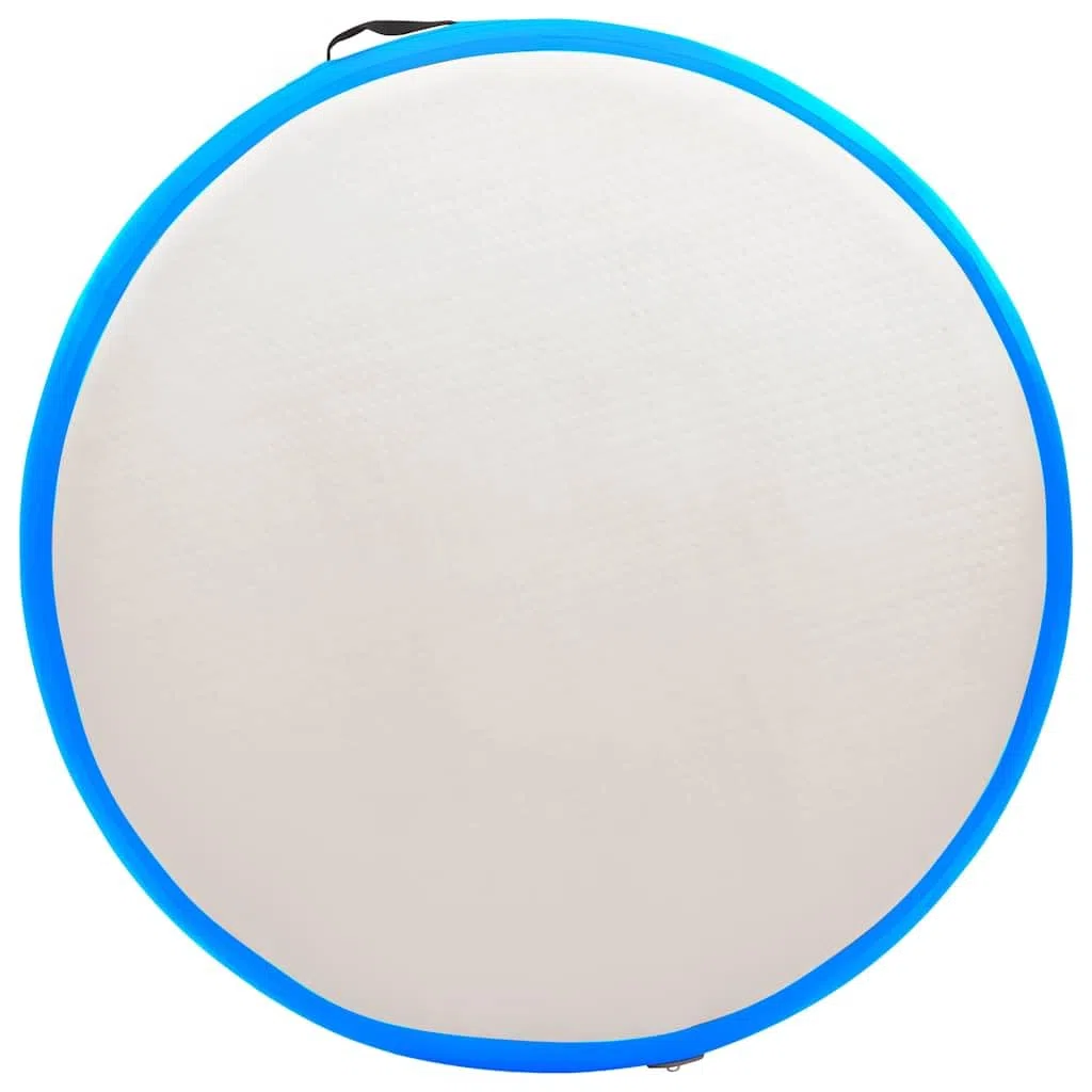 Aufblasbare Gymnastikmatte aus hochdichtem PVC 100 x 100 mit Pumpe rosa rutschfest faltbar für Yoga Pilates Fitness Training Zuhause Studio