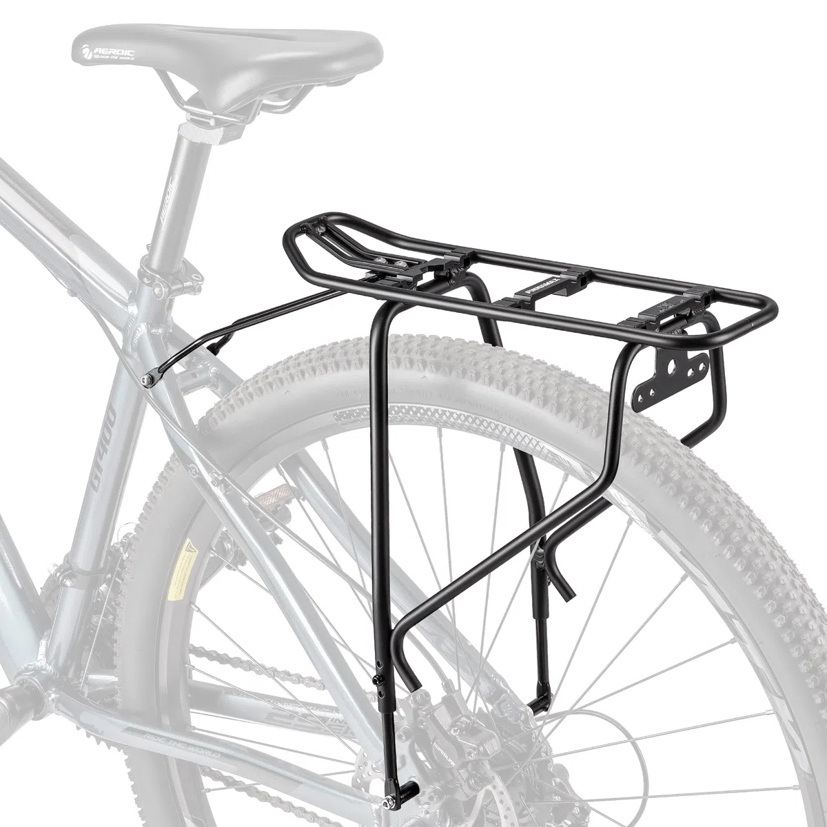Fahrrad-Heckträger – Gepäckträger kompatibel mit MIK-System, Fahrrad-Gepäckträger für Scheibenbremsen/Nicht-Scheibenbremsen – Höhenverstellbar für 26"-29" Rahmen