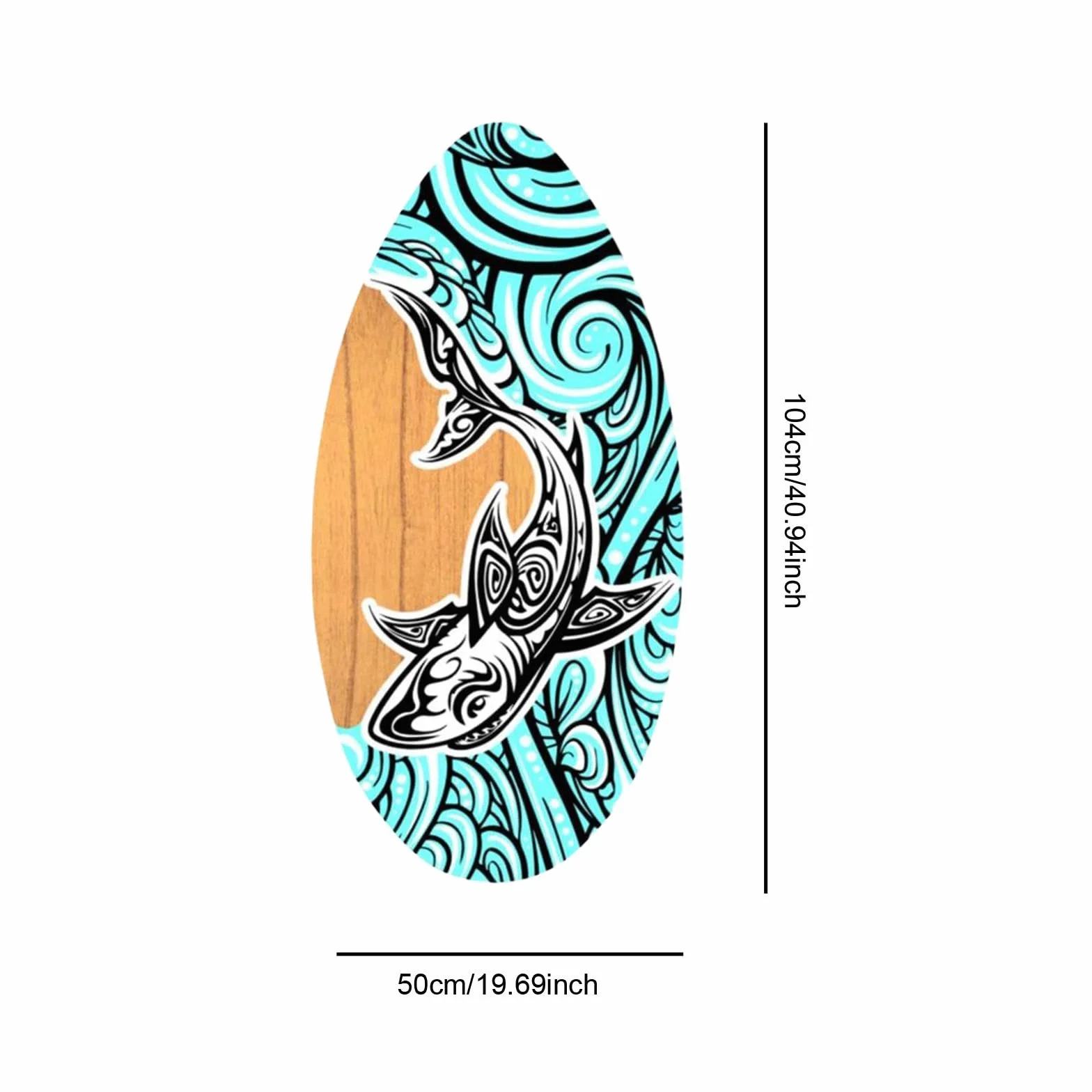 kowaku Skimboard Kleines Surfbrett, Skimboarding, Holz-Skimboard, Surfbrett Universal Strandspielzeug für Kinder, Teenager, Jungen, Mädchen, Männer, Frauen, Anfänger, 41 Zoll Stil d