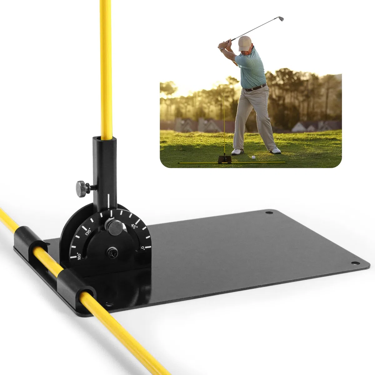 Verstellbarer Golf Alignment-Stick-Halter mit Winkelscheibe,Einstellbarer Schwingebenentrainer für Putt-Übungen, Golf Trainingshilfe & Zubehör für alle Spielstärken