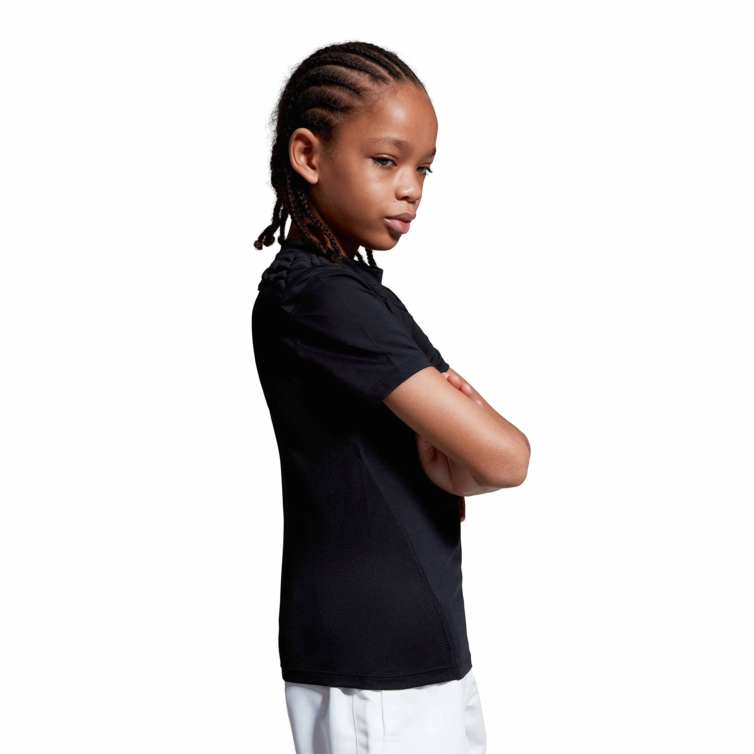 Canterbury Kid's Rugby Protection Vest, Black/Whte/Silver, MB