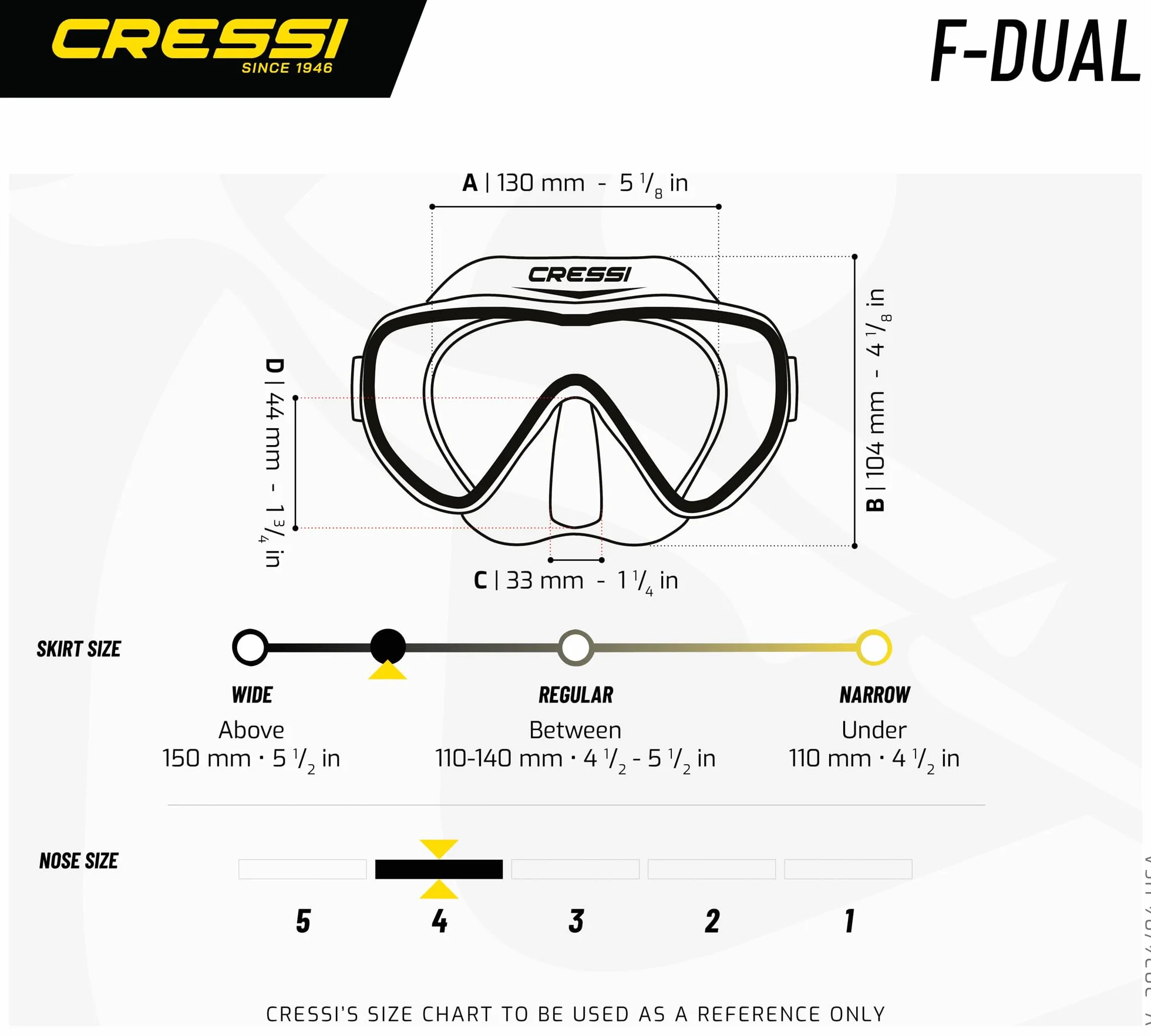 Cressi F-Dual, Clear/Blue