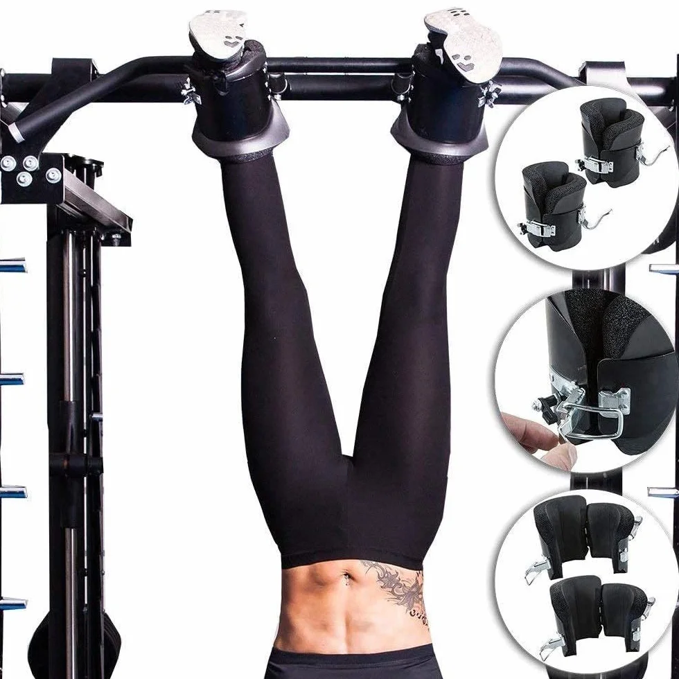 Schwerkraft-Stiefel zur Stärkung des Rumpfes und zur Linderung von Rückenschmerzen, Inversions-Fitness-Trainingsgerät mit Handstandstange und Bauch-Crunch-Haken