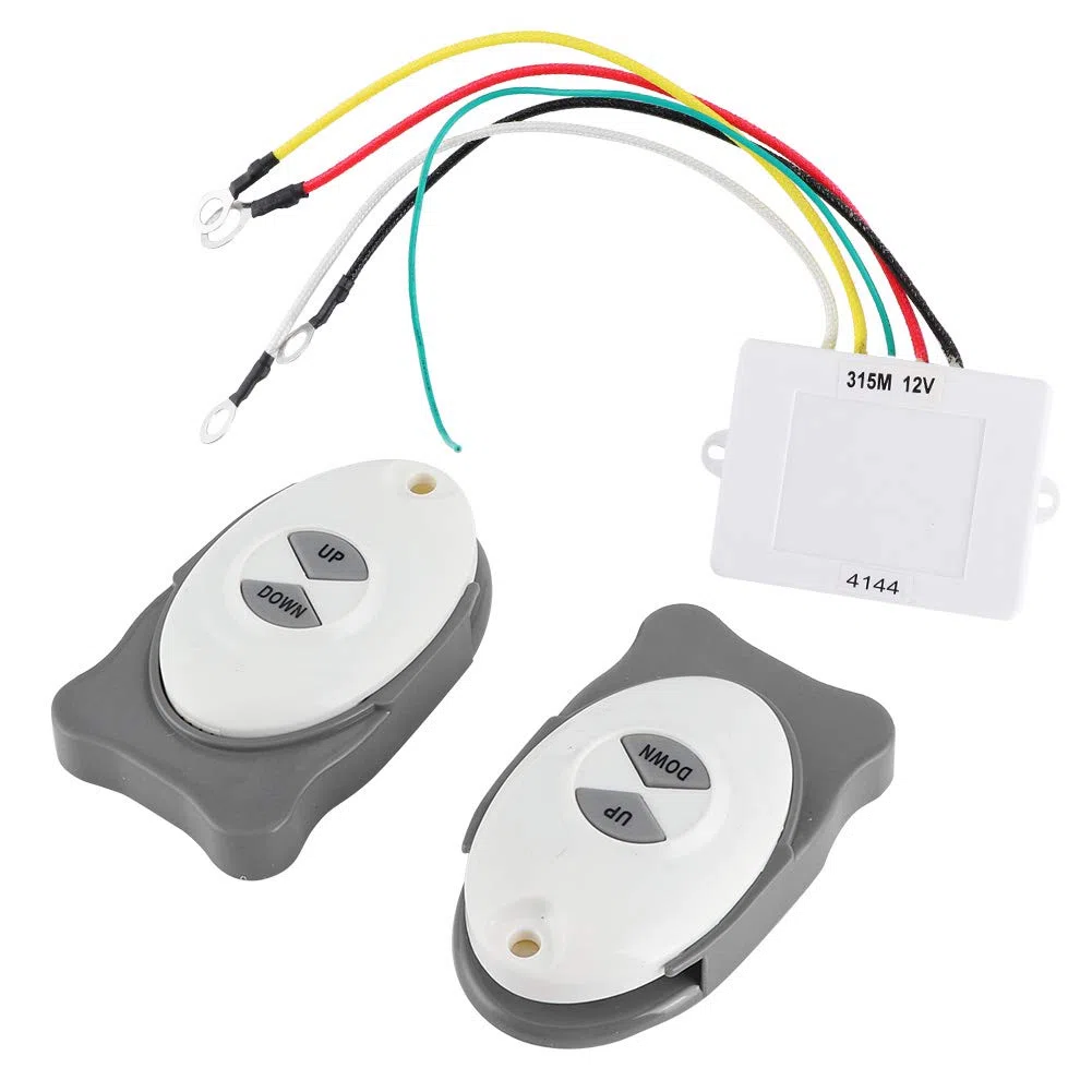 Fernbedienung Ankerwinde,Drahtlose Fernbedienung Ankerwinde,Boot Segel Controller,Anker Fernbedienung Ankerwinde Drahtloser Schalter Trimm Controller Marine Boot Segel Zubehör 2 Sender Boot Zubehör