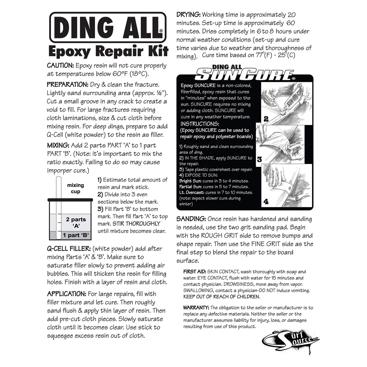 Ding All Epoxy Super Surfboard Repair Kit