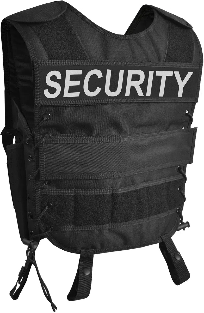 normani Security Kostüm bestehend aus Multifunktionsweste mit Pistolenholster und Cap