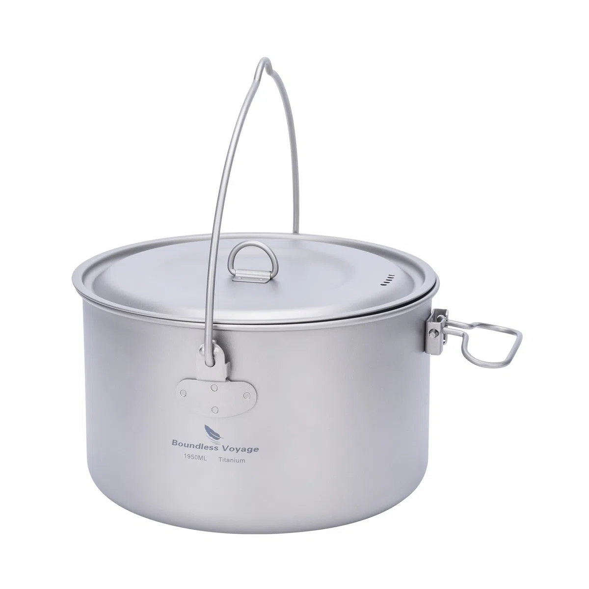 Boundless Voyage Titan Topf 1,3L / 1,95L / 2,9L Camping Topf mit Deckel Outdoor Leichte Suppentopf Lagerfeuer Hängetopf Kochgeschirr Wandern Schüssel Geschirr Tragbares Küchenutensilien